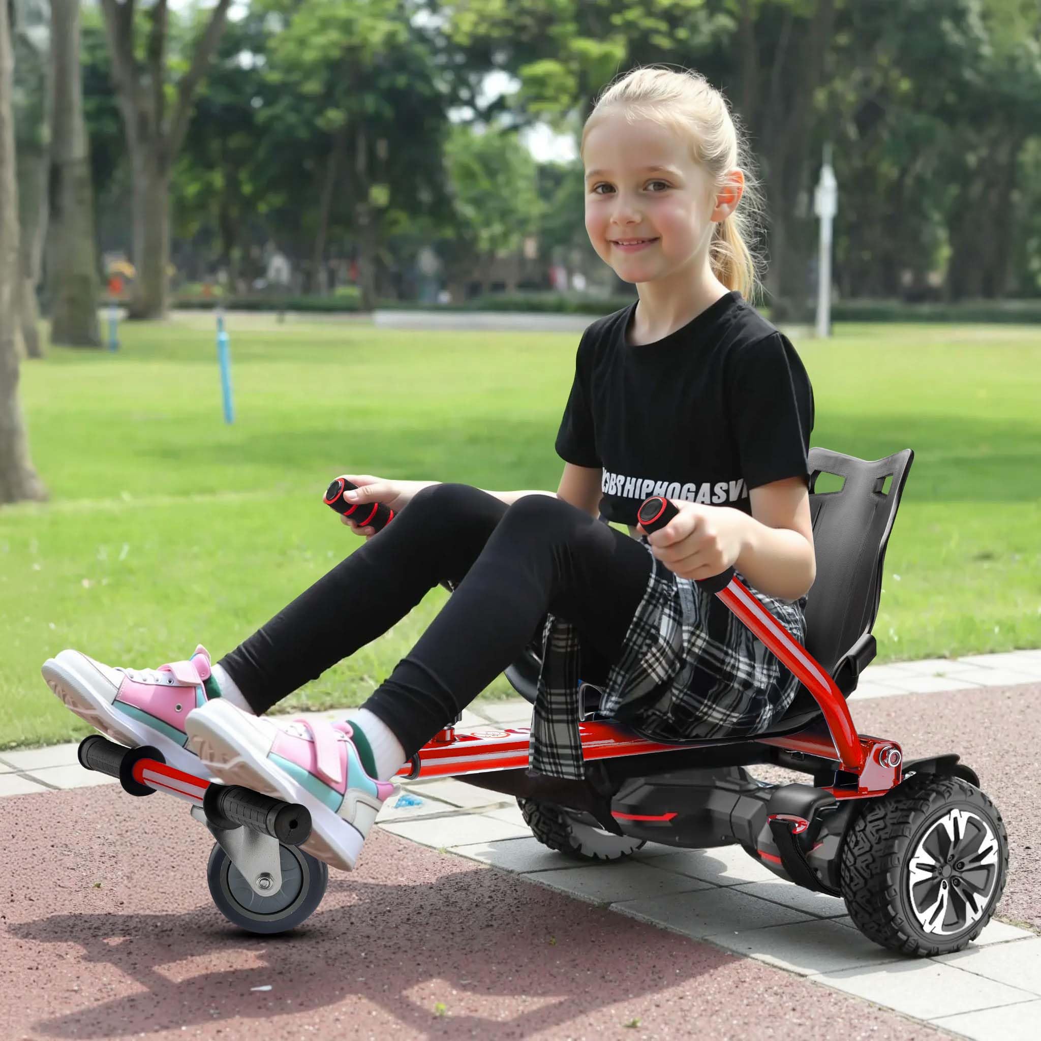 Wiltec Sedile Hoverboard Rosso 120 kg Regolabile Kart