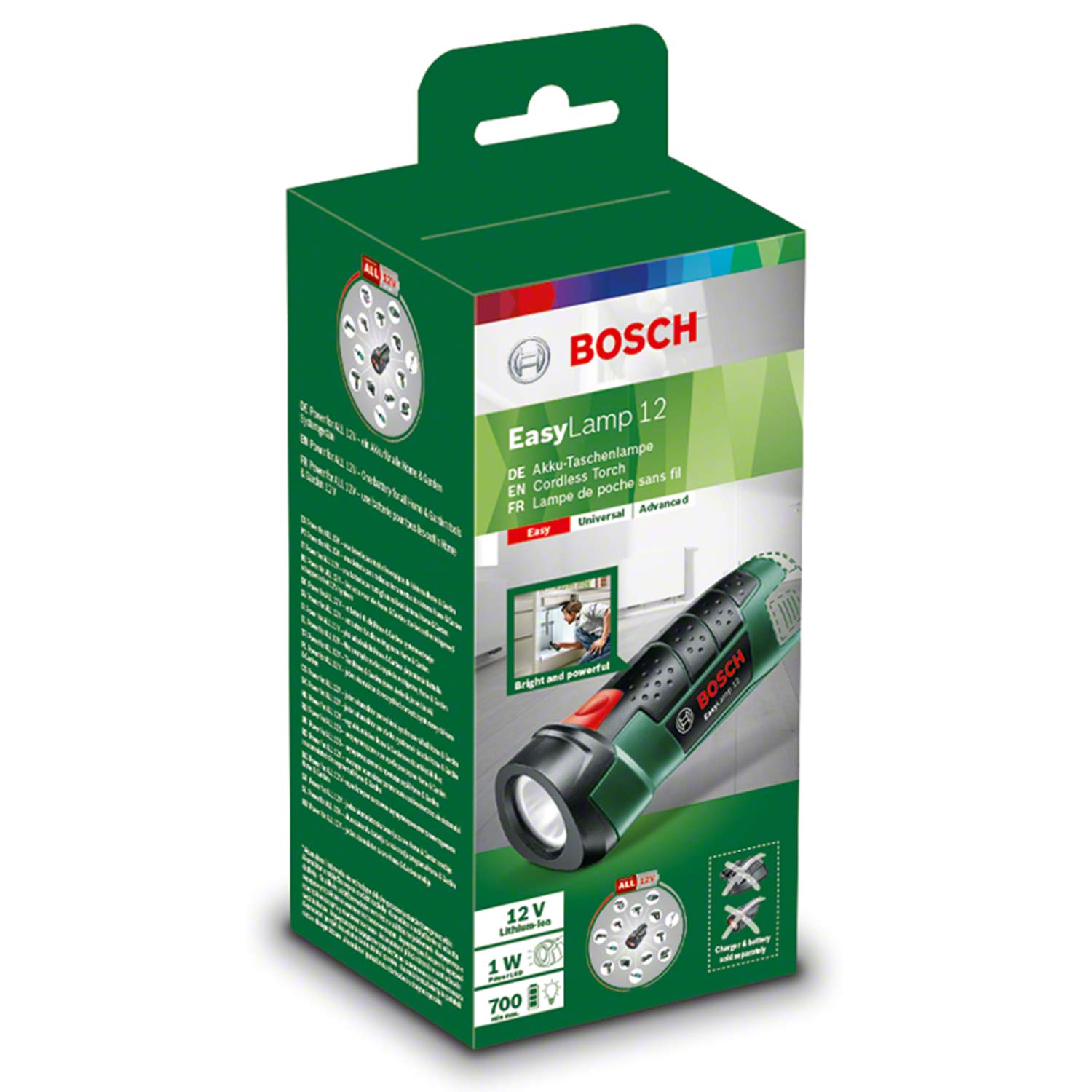 Bosch EasyLamp 12 torcia a batteria 12V solo corpo LED