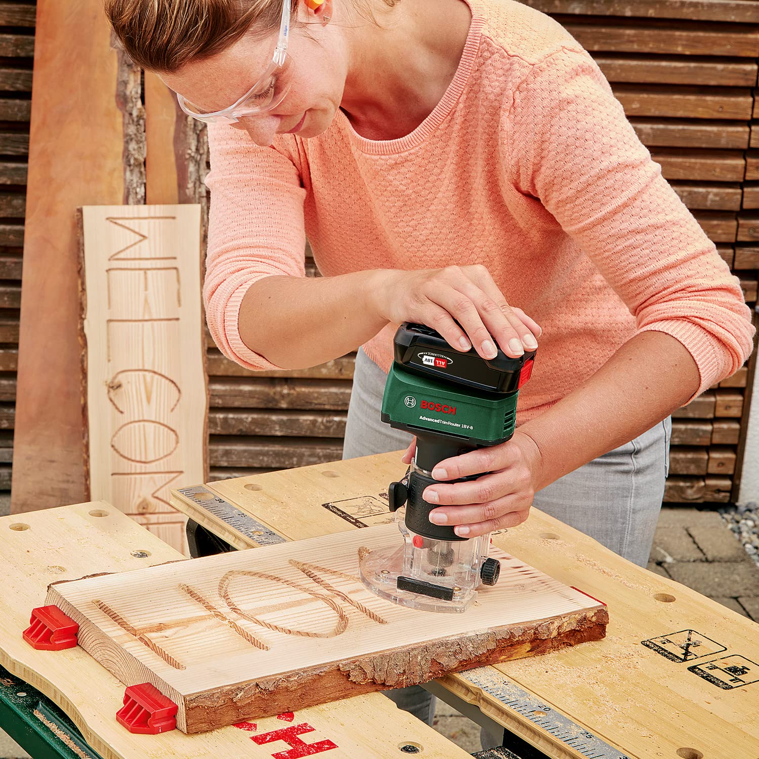 Bosch AdvancedTrimRouter 18V-8 Fresa a Batteria senza Batteria