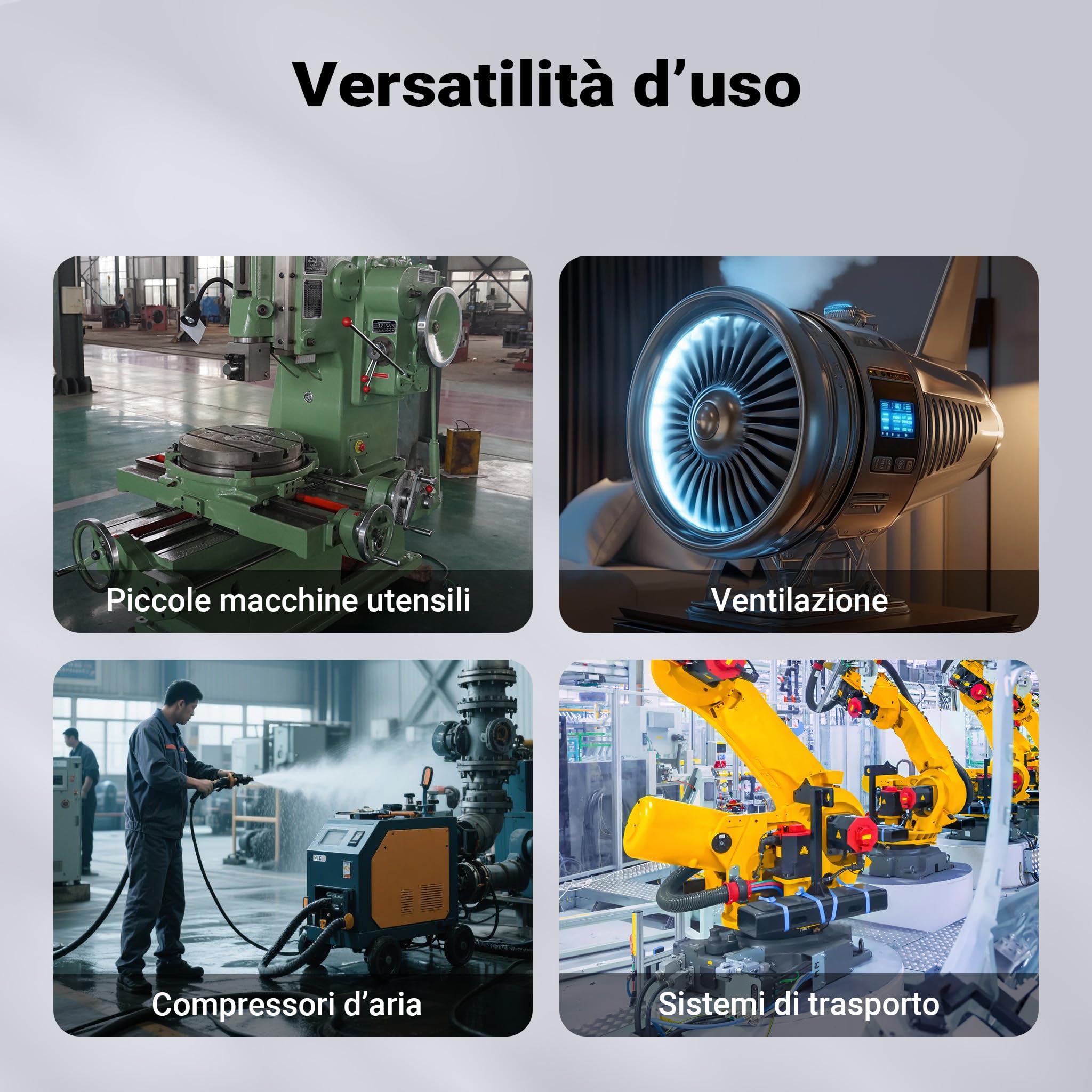 Wiltec Motore Elettrico Monofase 2,2kW 230V Alluminio 2850 giri