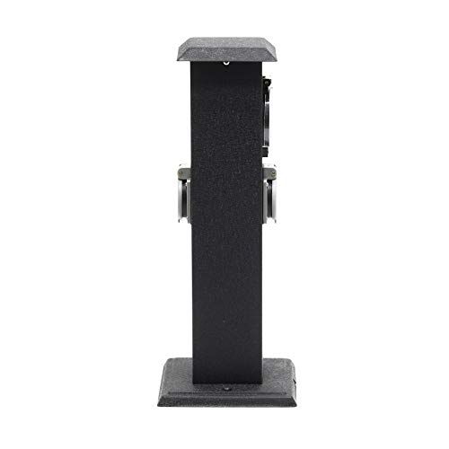 Wiltec Colonna Doppia Nera Multipresa Giardino 2 Prese Timer