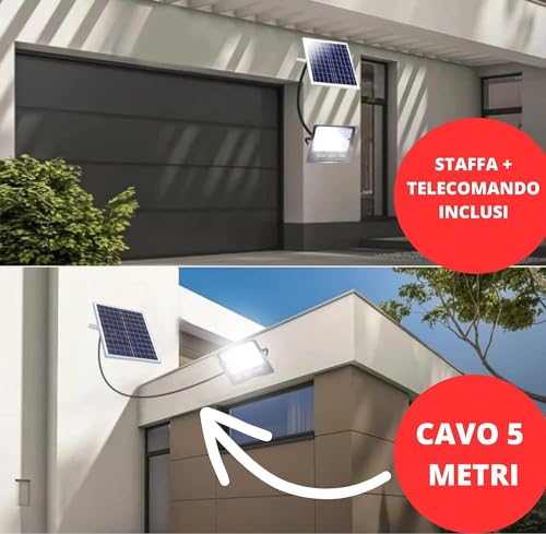 DE ROSA SHOP faro solare LED 1000W esterno set 3pz
