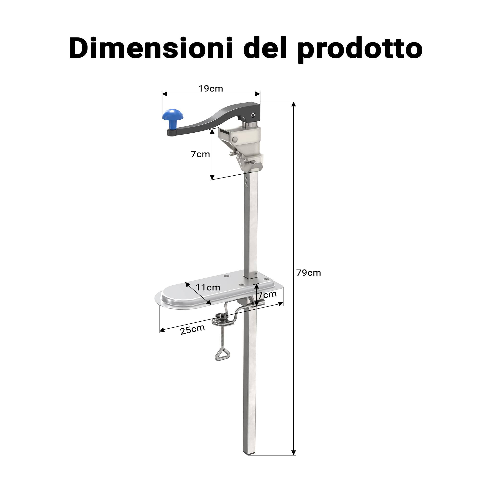 Wiltec Apriscatole Professionale barattoli ghisa banco