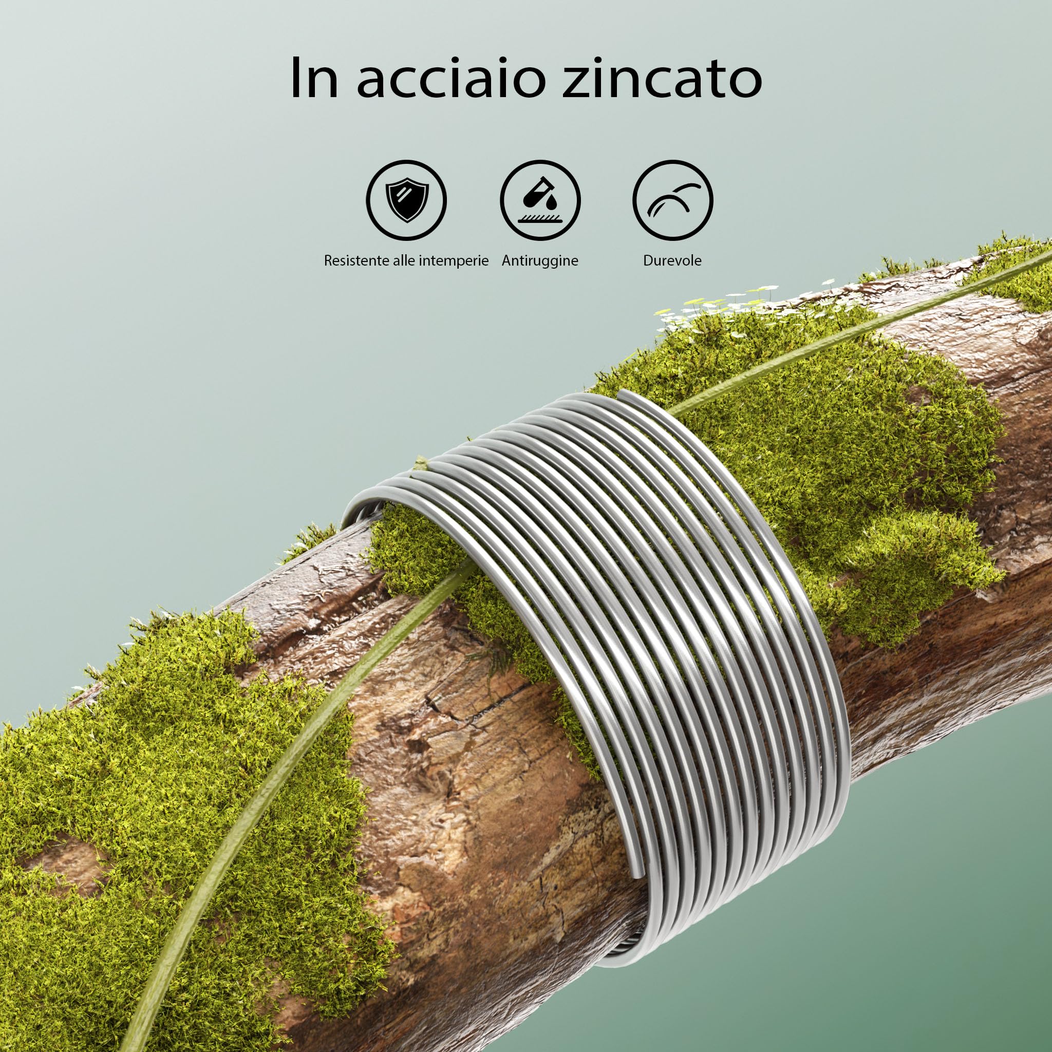Wiltec Filo acciaio zincato 1,5 mm x 50 m argento