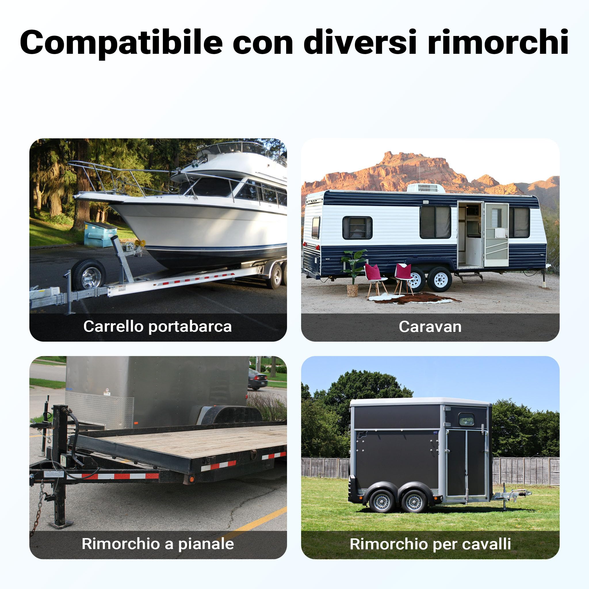 Wiltec 30117 Servotimone Ruotino Rimorchio 453kg Automatico