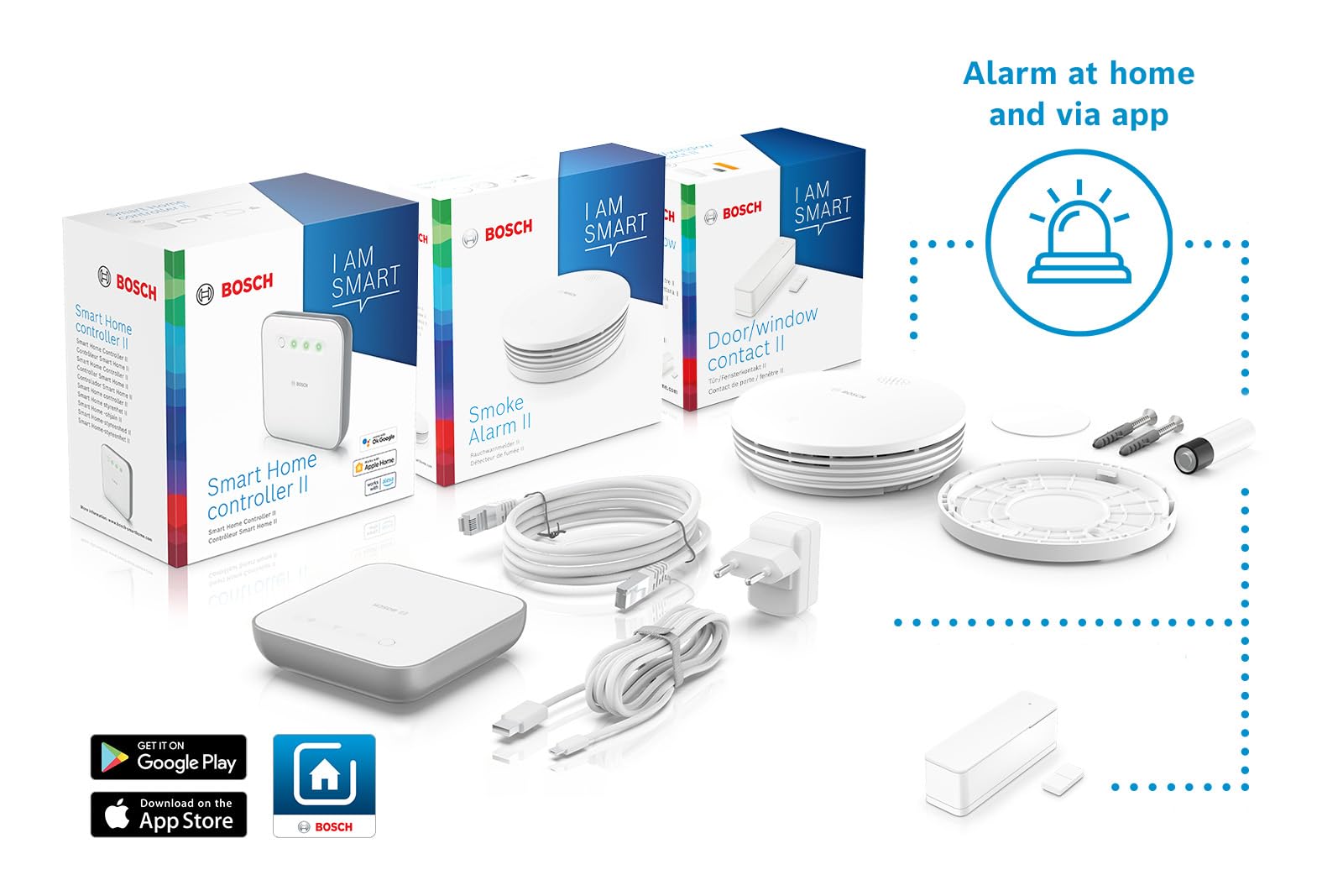 Bosch Smart Home G2524H Kit Antifurto con Rilevatore Fumo