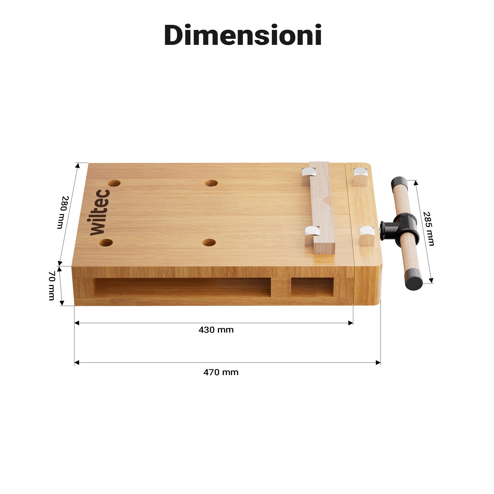 Wiltec Banco Lavoro Portatile Faggio 45,5 cm con Morsa