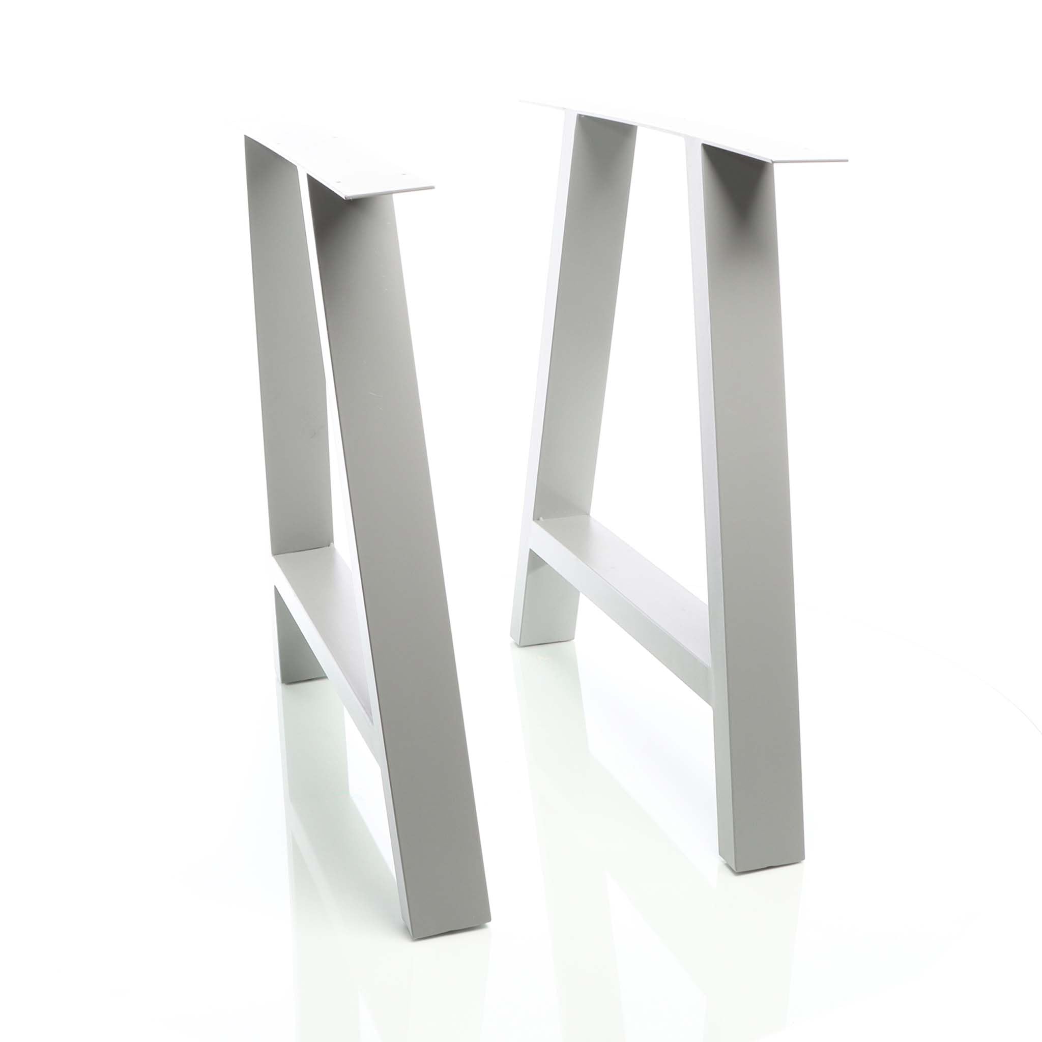 Wiltec gambe tavolo A 70x72 cm set 2 pezzi acciaio grigio
