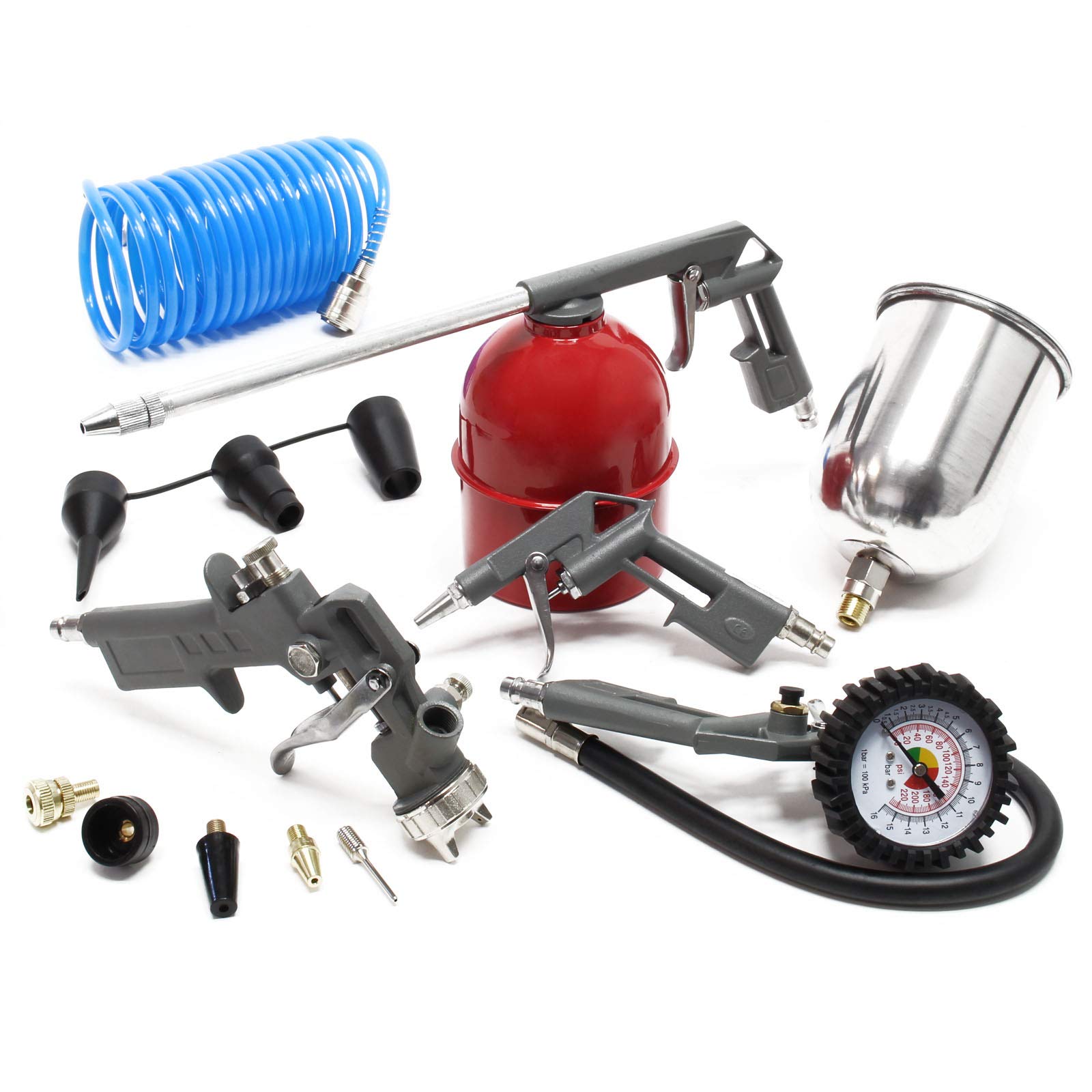 Wiltec Kit Accessori Compressore 27 pezzi utensili pneumatici 4 utensili
