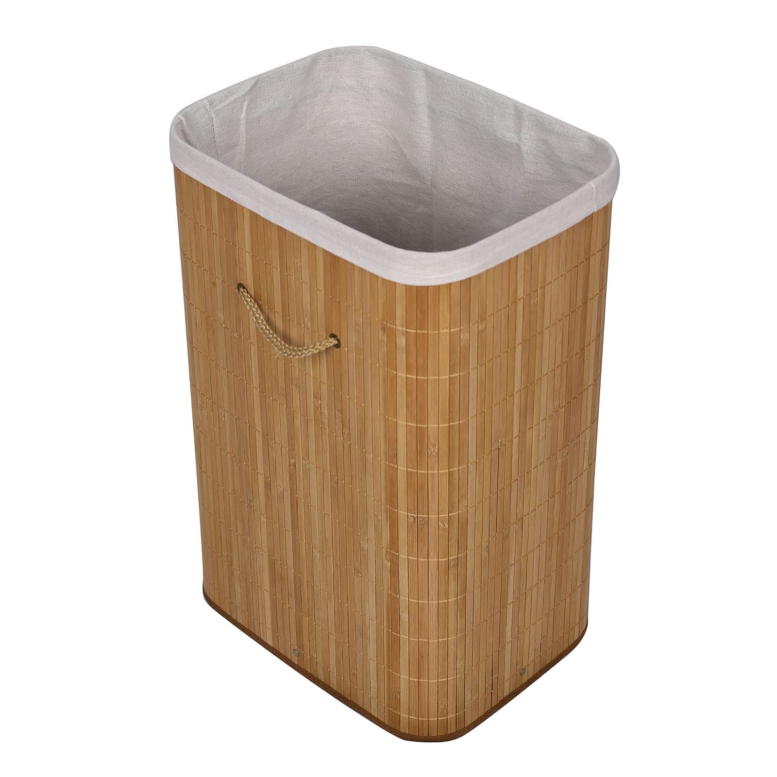 Wiltec Cesto Portabiancheria Bambù 72 L Natur Rettangolare