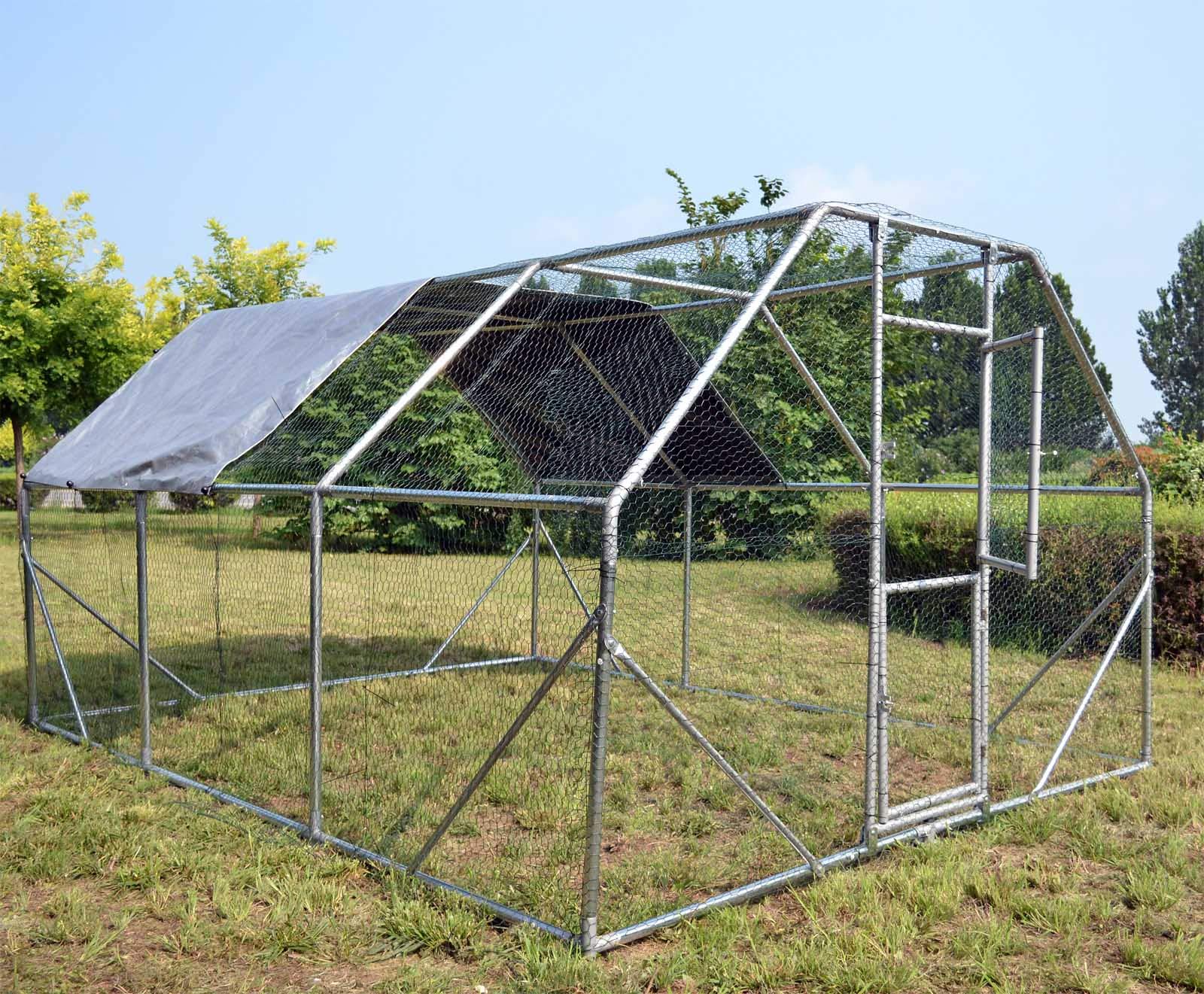 Wiltec Recinto giardino XXL 4x3x2 m con tetto polli