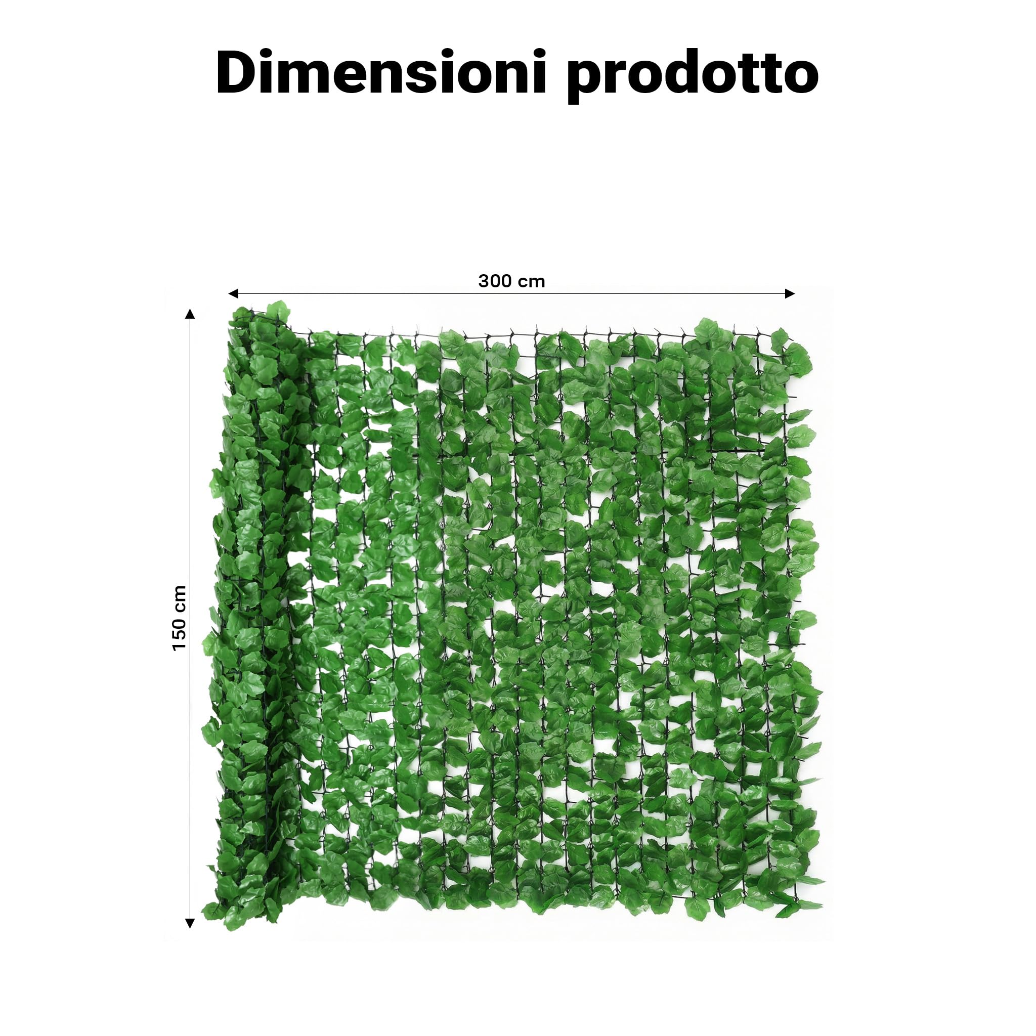 Wiltec Siepe artificiale edera 300x150 cm frangivista