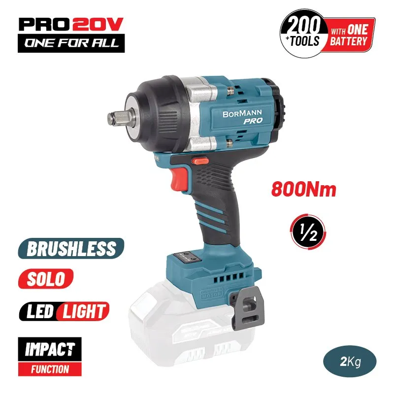 Bormann Chiave a Impulsi Brushless 20V 800Nm Solo Corpo