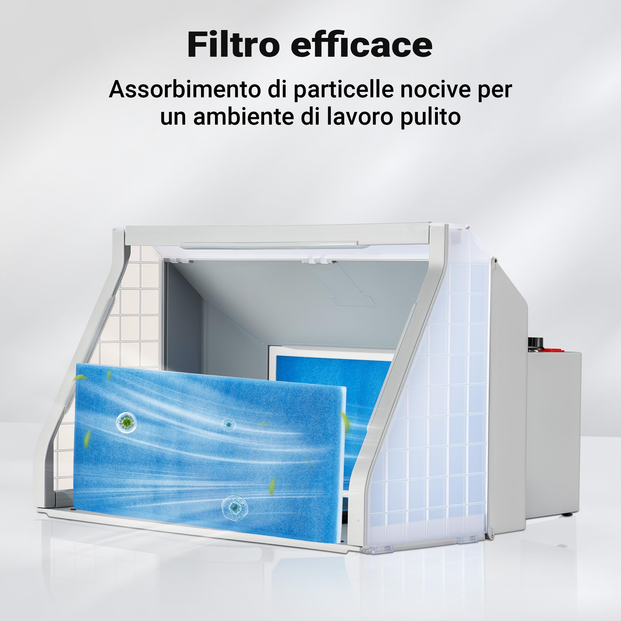 Wiltec Cabina Verniciatura 9 m³/min LED Doppia Ventola