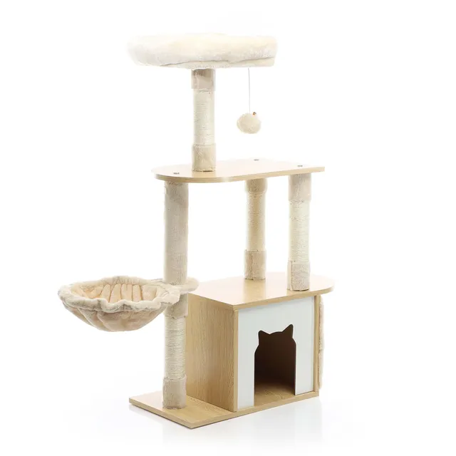 Fudajo Albero Tiragraffi Gatto 106 cm Beige Casetta