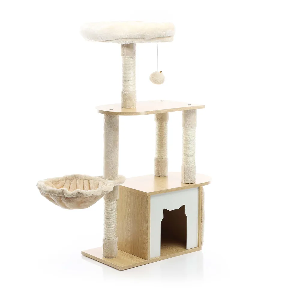 Fudajo Albero Tiragraffi Gatto 106 cm Beige Casetta