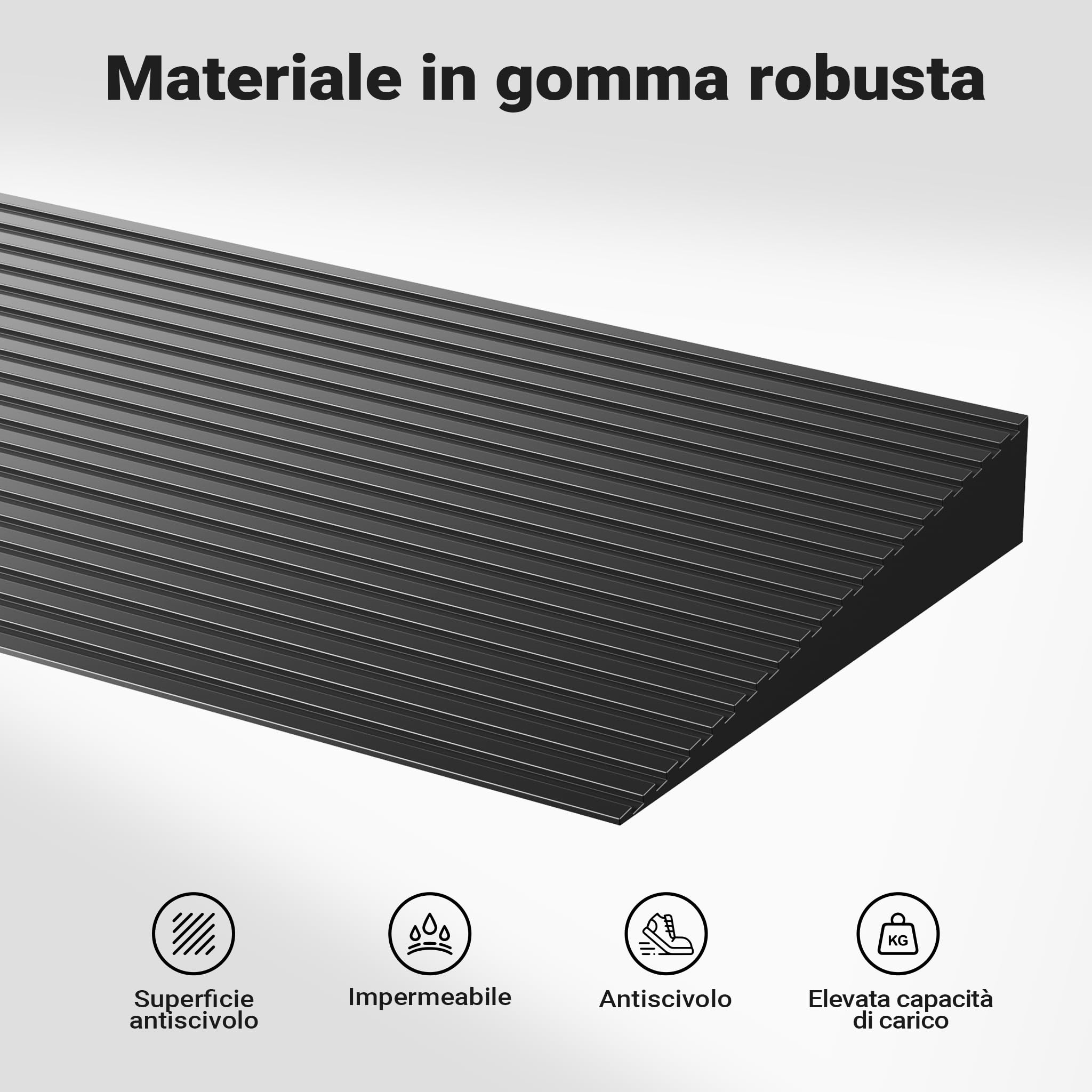 Wiltec Rampa Soglie Gomma 35x200x900 mm Antiscivolo