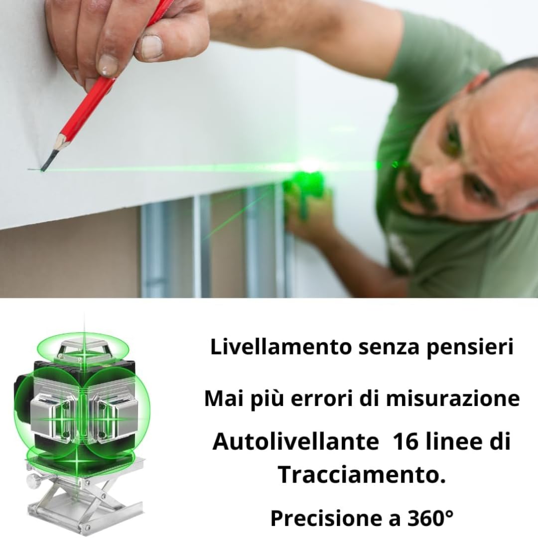 DE ROSA SHOP Kit Miscelatore 1600W M14 + Livella Laser 16 linee