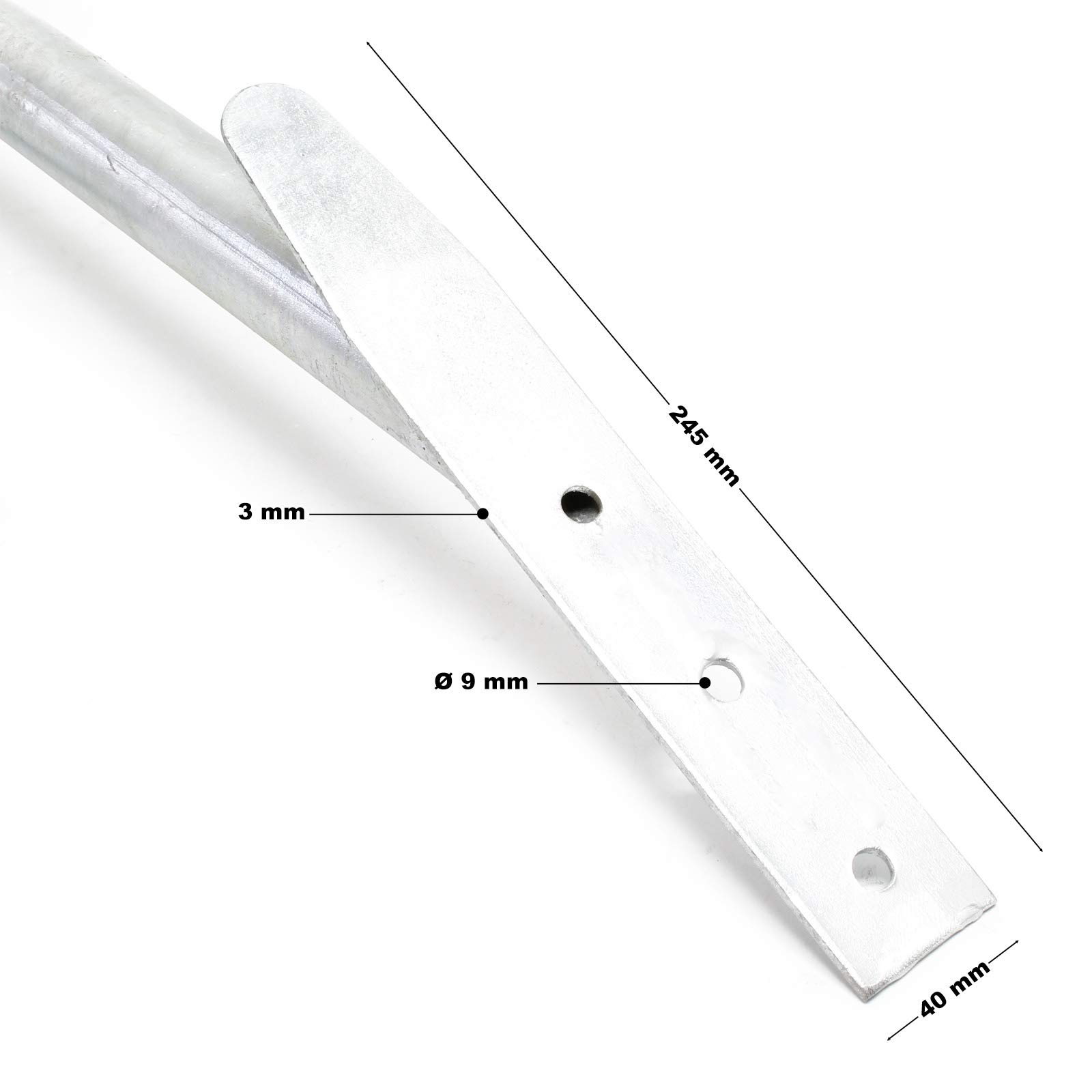 Wiltec Staffa Fissaggio Recinzione Acciaio Zincato 65 cm
