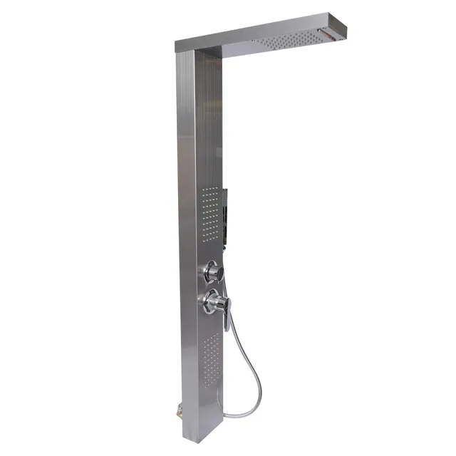 Wiltec Colonna Pannello Doccia Acciaio Inox Pioggia Cascata