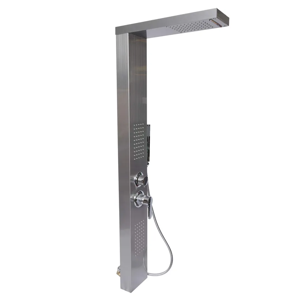 Wiltec Colonna Pannello Doccia Acciaio Inox Pioggia Cascata