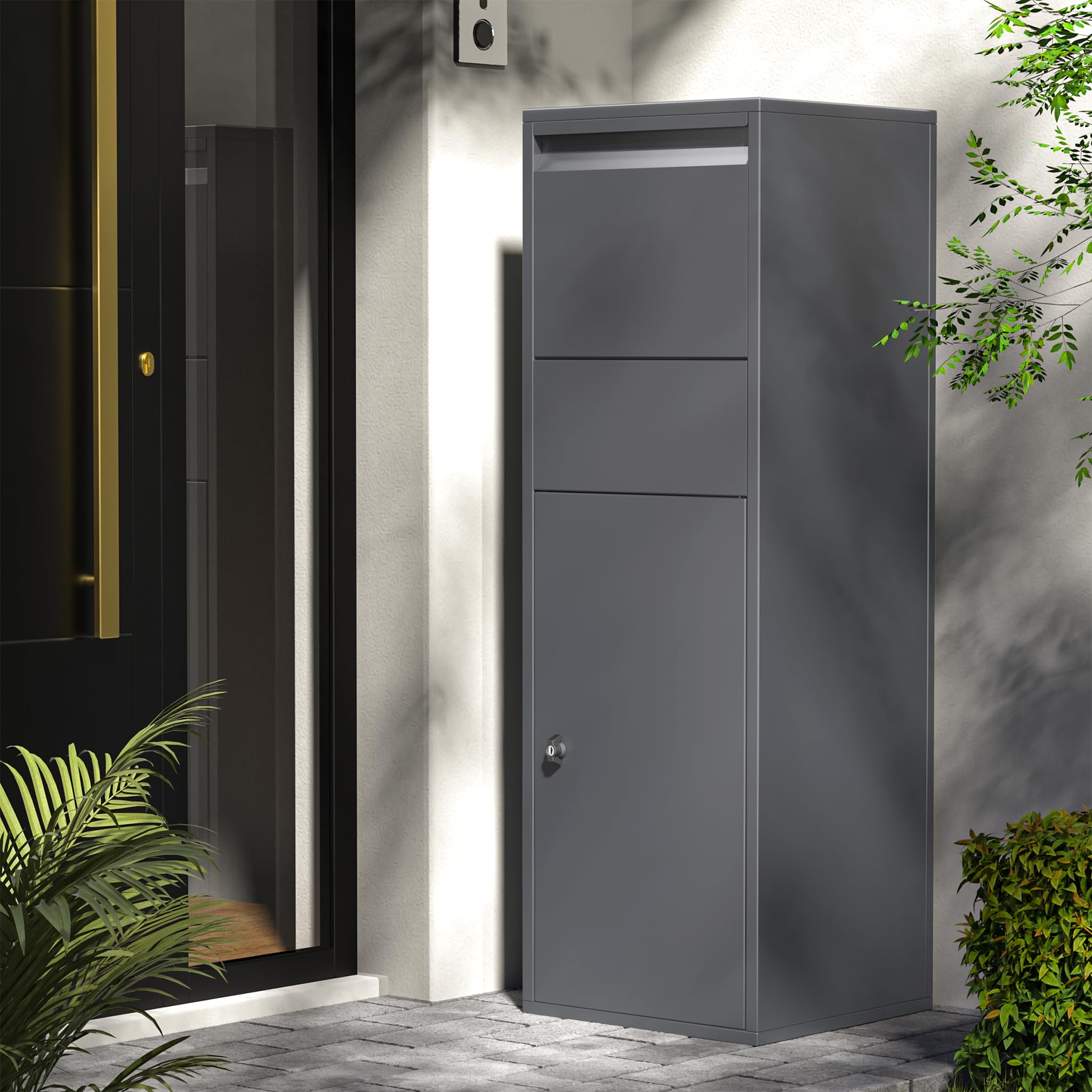 Wiltec Cassetta Postale per Pacchi Antracite 46x45x140 cm
