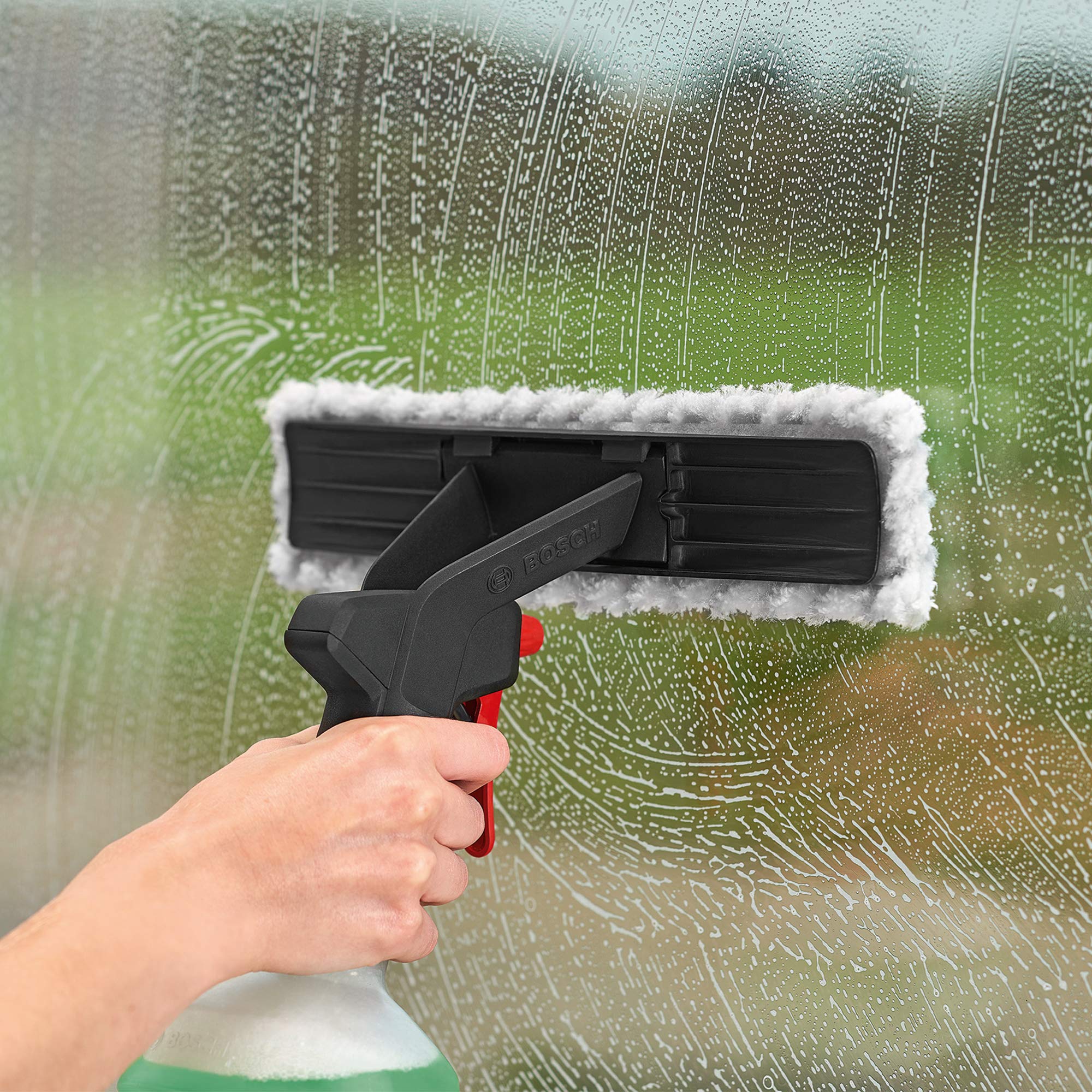 Bosch GlassVAC set flacone spray con panno microfibra