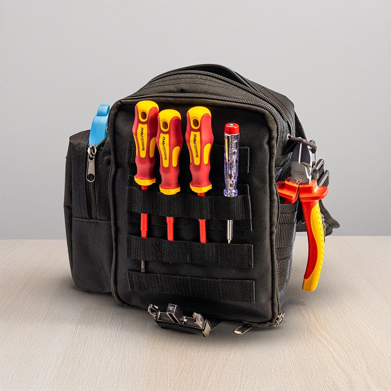 Bormann borsa portautensili 19x25cm 7 tasche tessuto