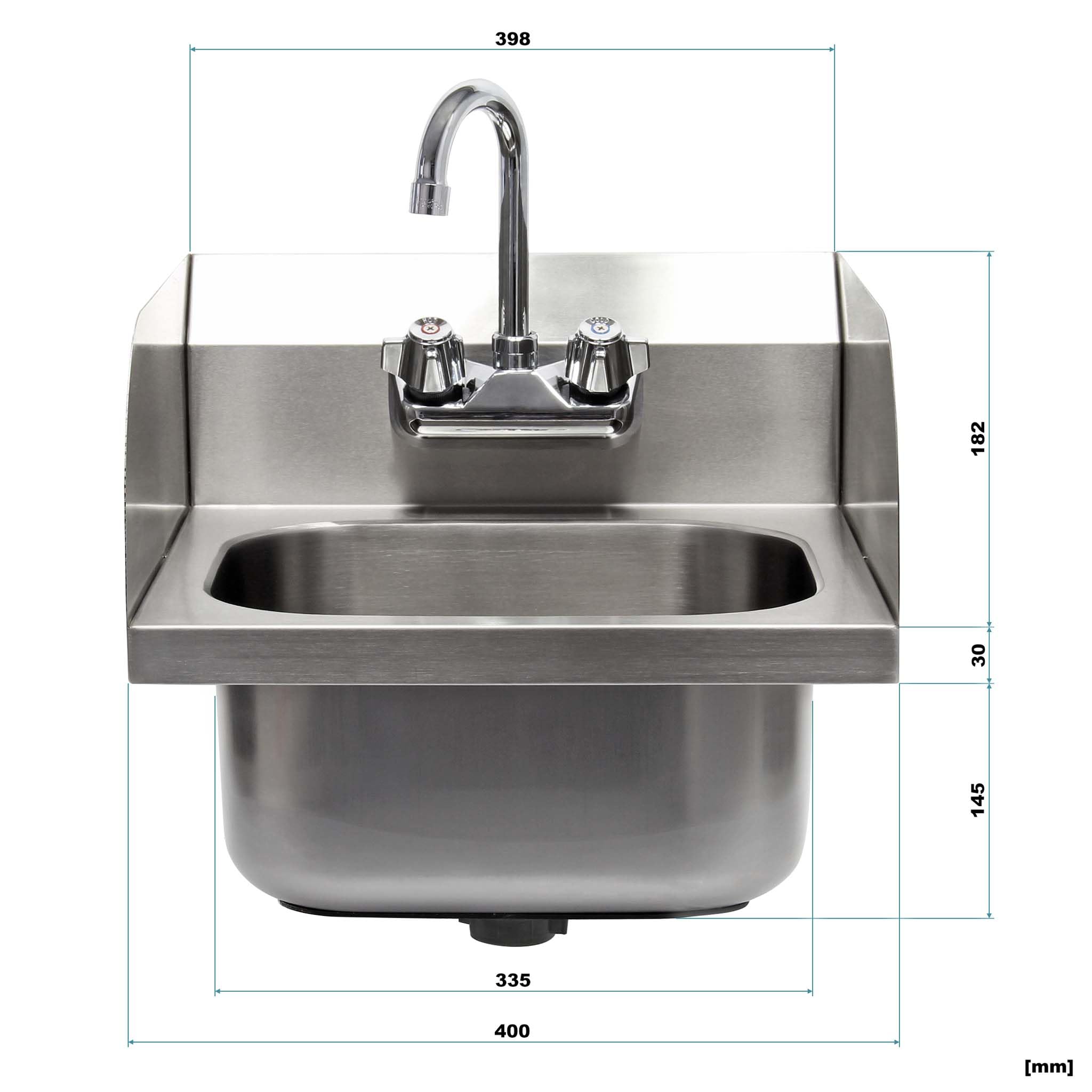 Wiltec XPOtool Lavello Inox Quadrato con Paraspruzzi 3 Lati