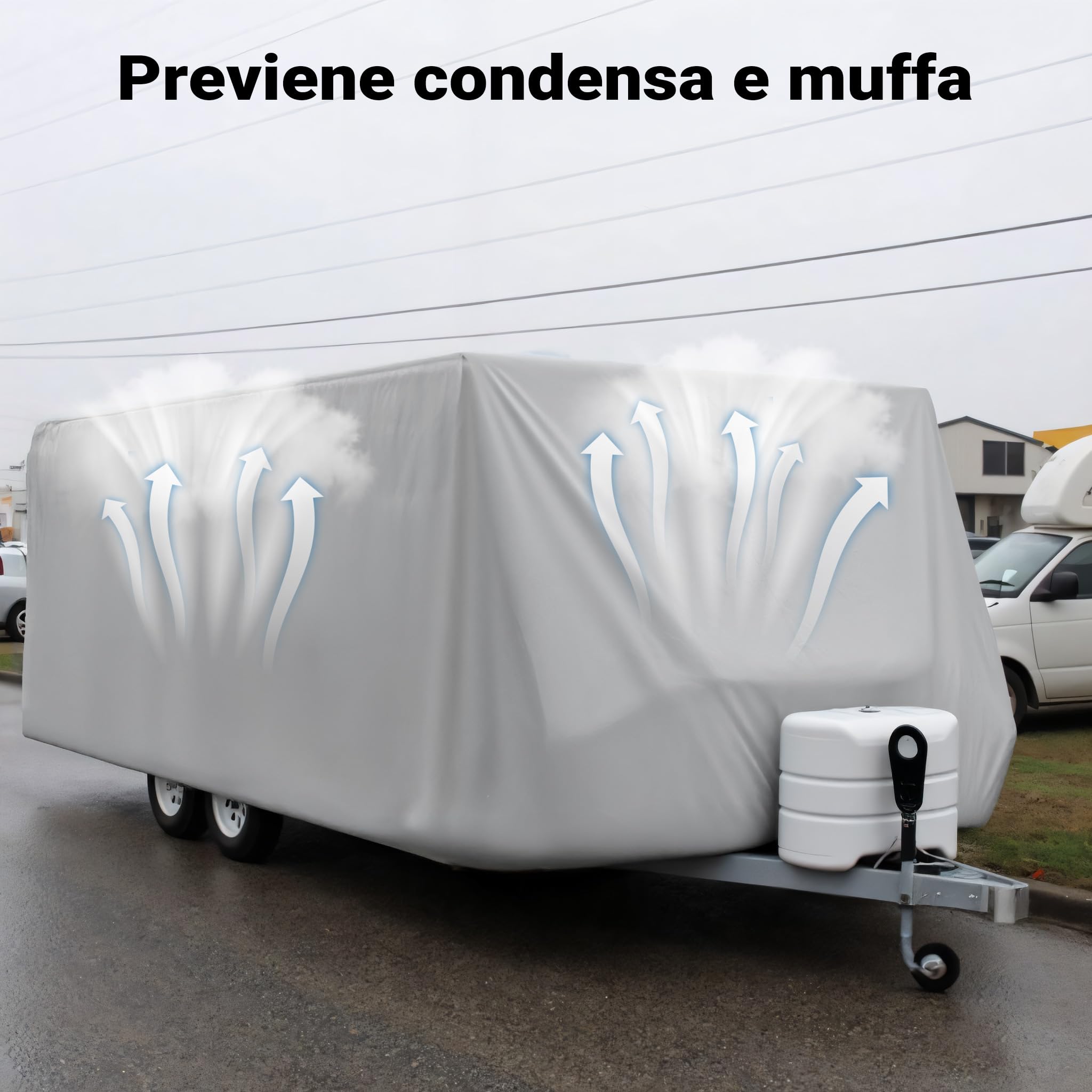 Wiltec Telo Copri Caravan 580x225x220cm da Esterno