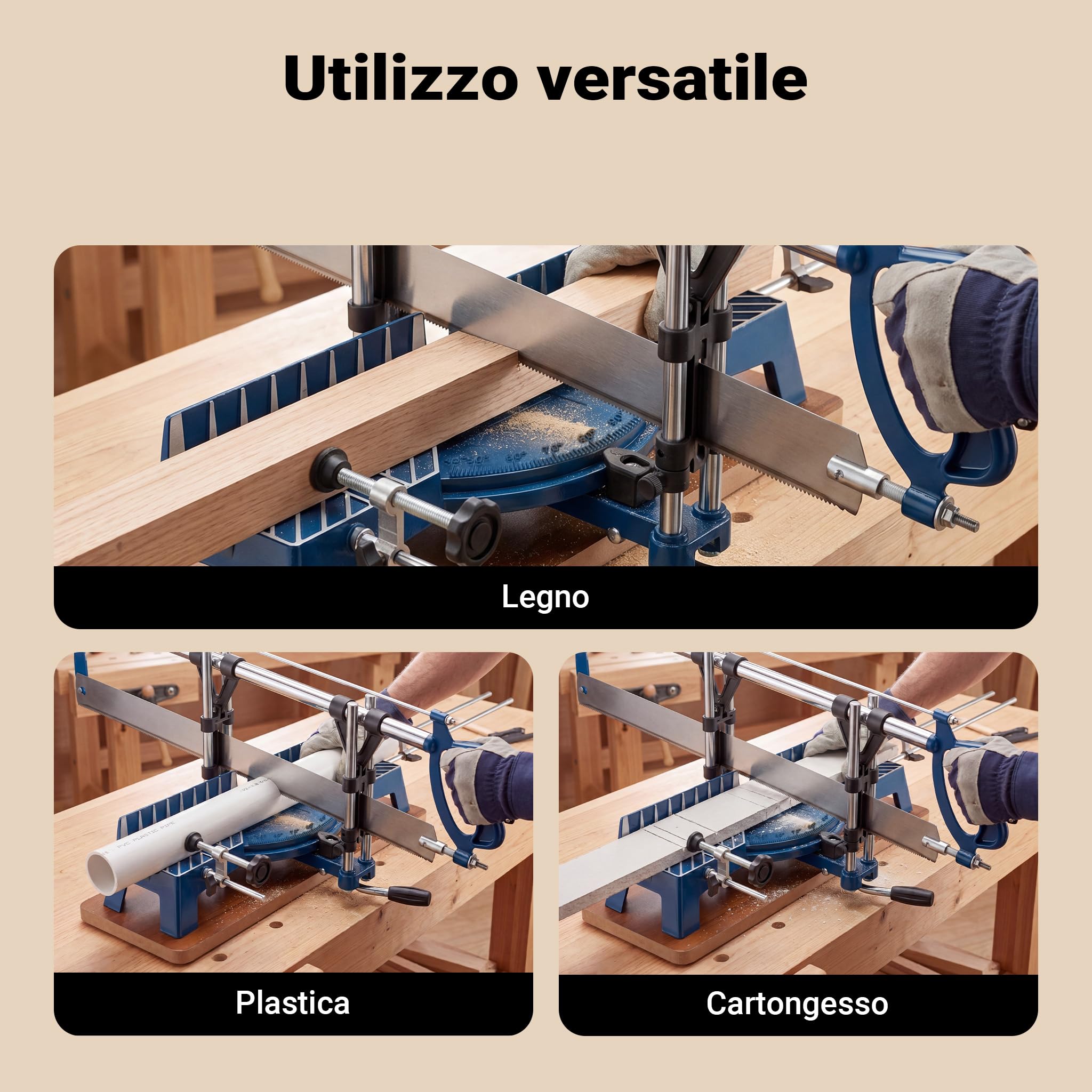 Wiltec Sega obliqua manuale 600mm legno 150mm