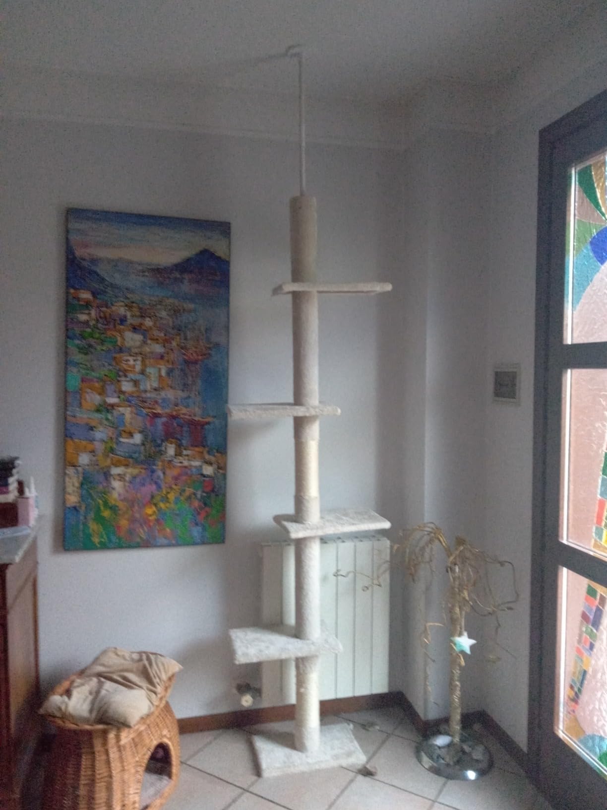 Fudajo Albero Tiragraffi Gatti 125 cm Beige 3 Piattaforme