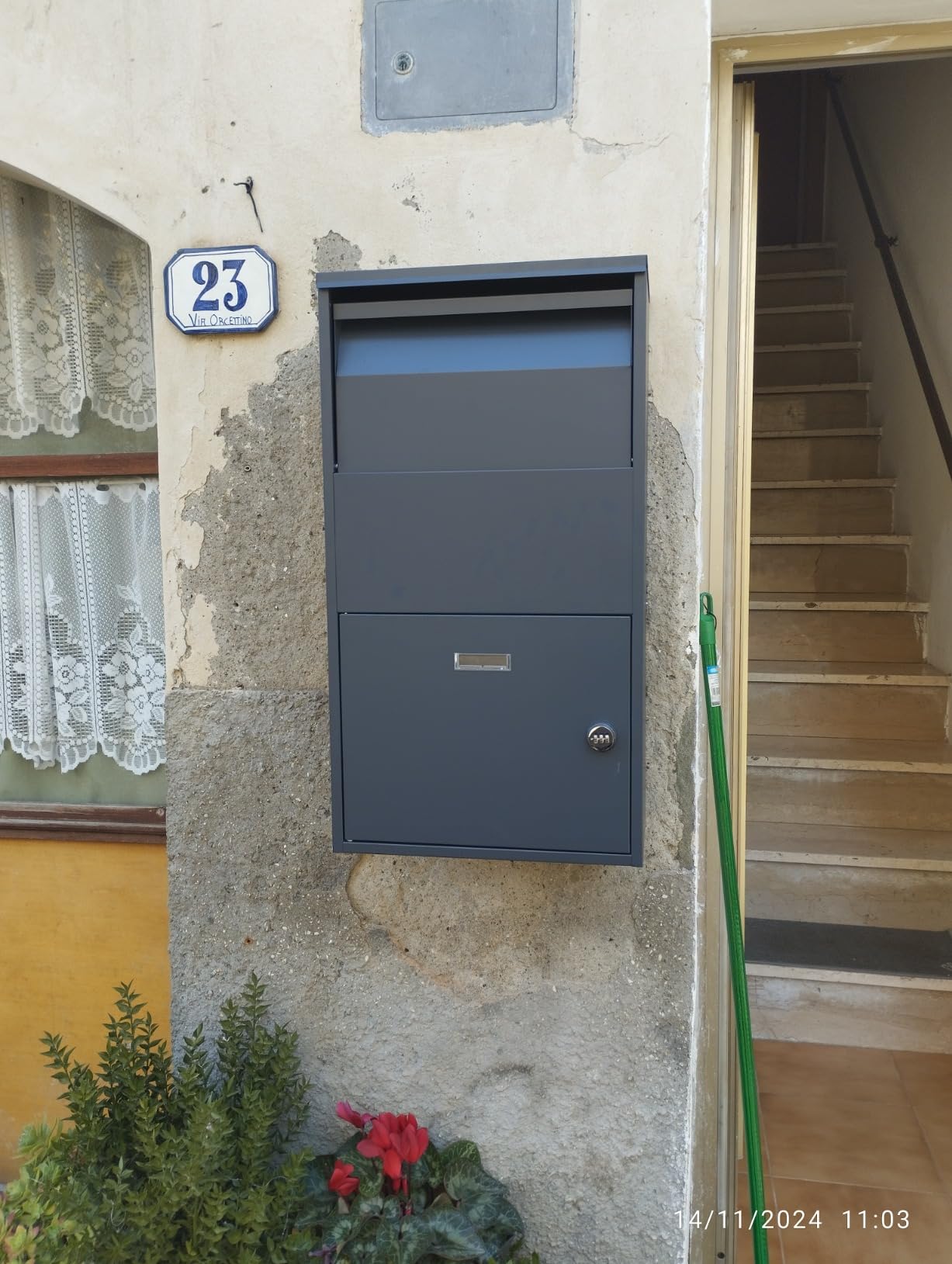 Wiltec Cassetta Postale per Pacchi Antracite 46x45x140 cm