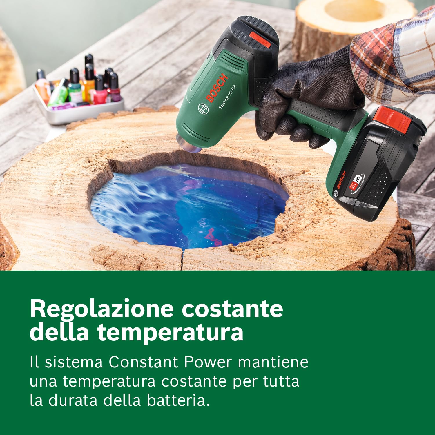 Bosch EasyHeat 18V-500 Termosoffiatore Batteria con Bocchetta