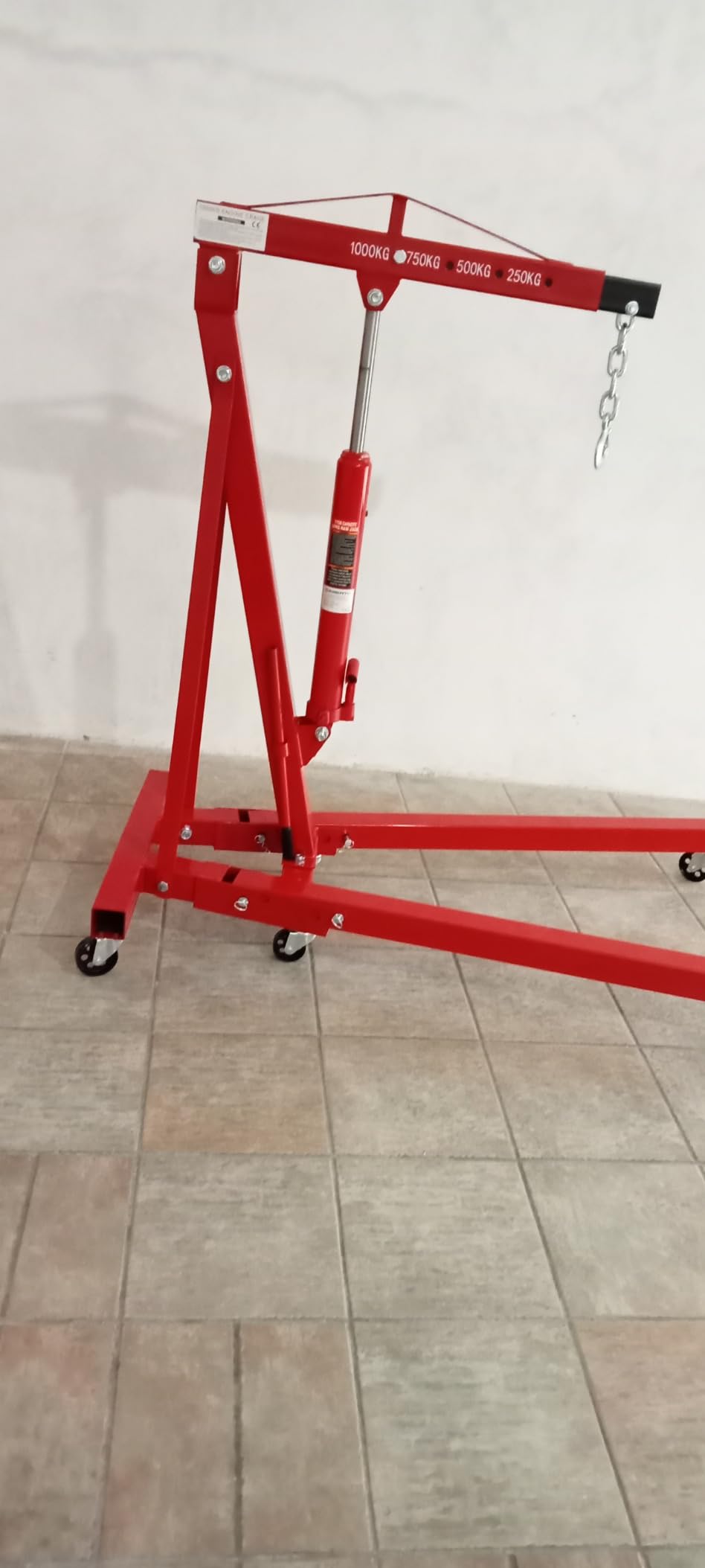 EBERTH Gru Officina Idraulica 2000kg Braccio 1050-1590mm