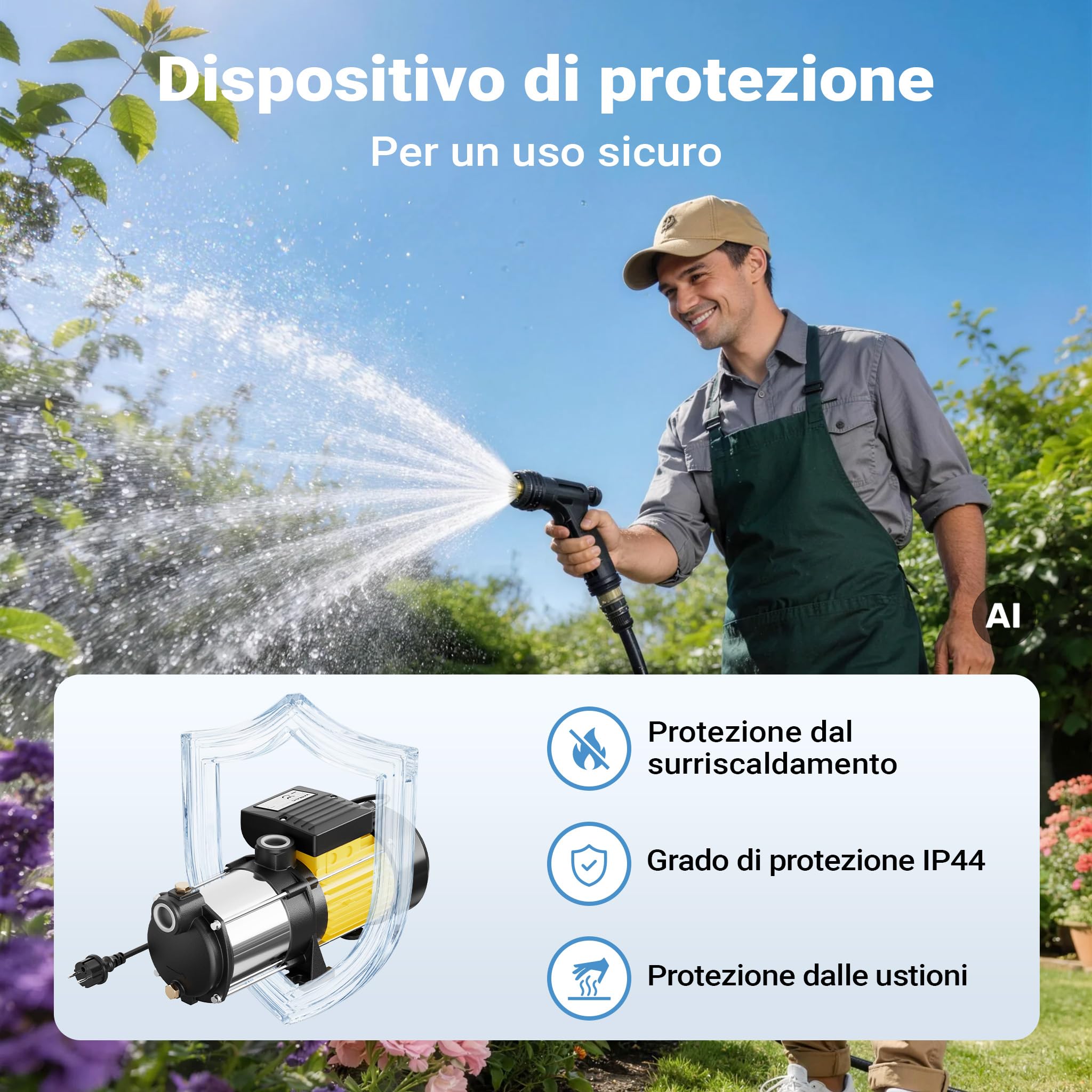 Wiltec Pompa Centrifuga Multistadio 6000 l/h 550W