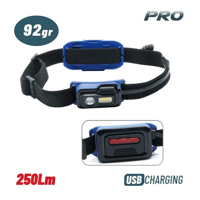 Bormann Torcia Frontale Ricaricabile 250 Lumen IP54