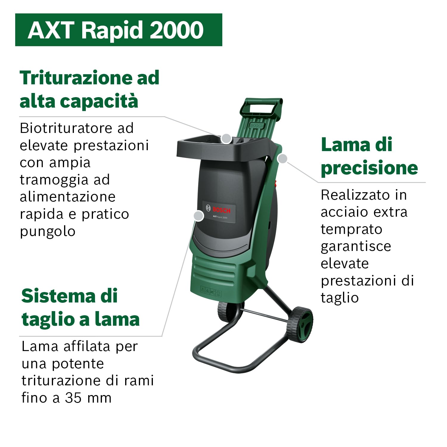 Bosch AXT Rapid 2000 Nuovo Design Trituratore 35 mm