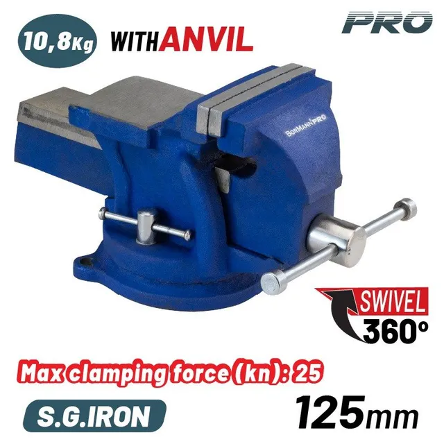 Bormann Pro Morsa da Banco Ghisa 5" Base Girevole