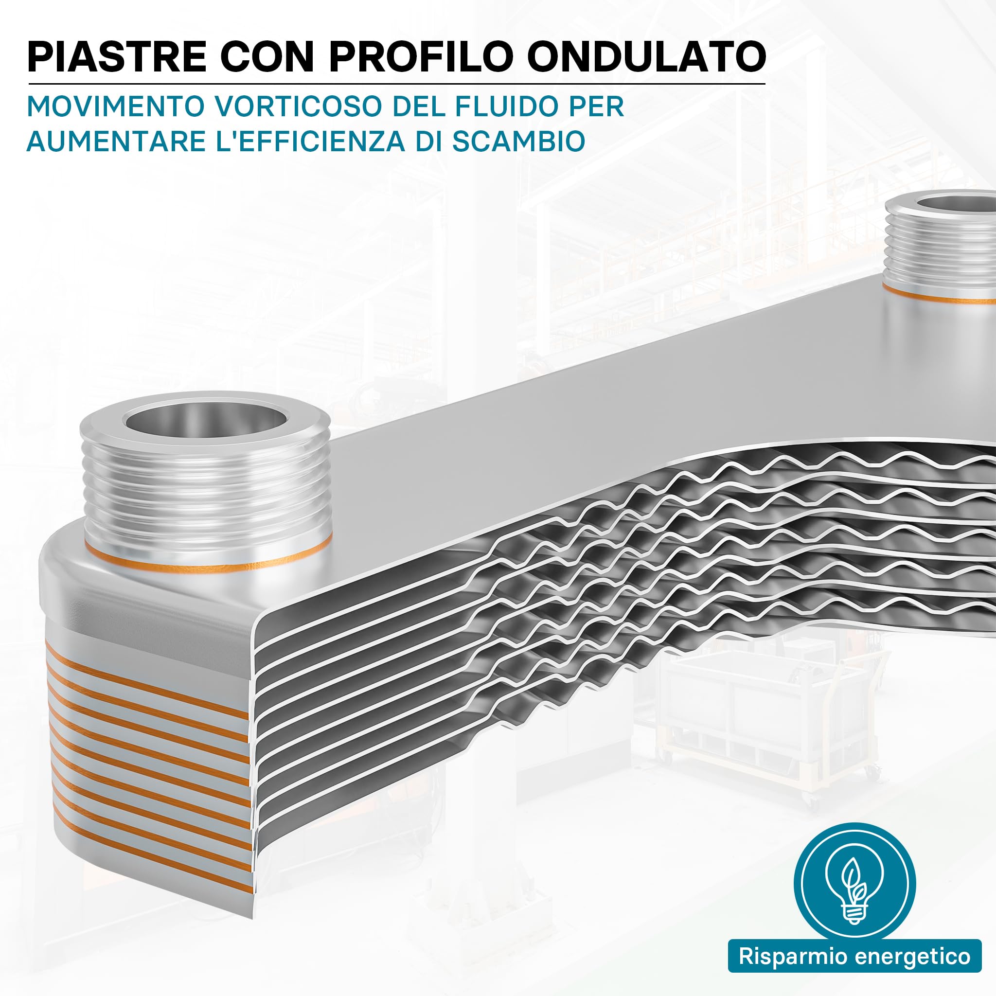 Wiltec 50684 scambiatore a piastre 30 piastre 330 kW inox