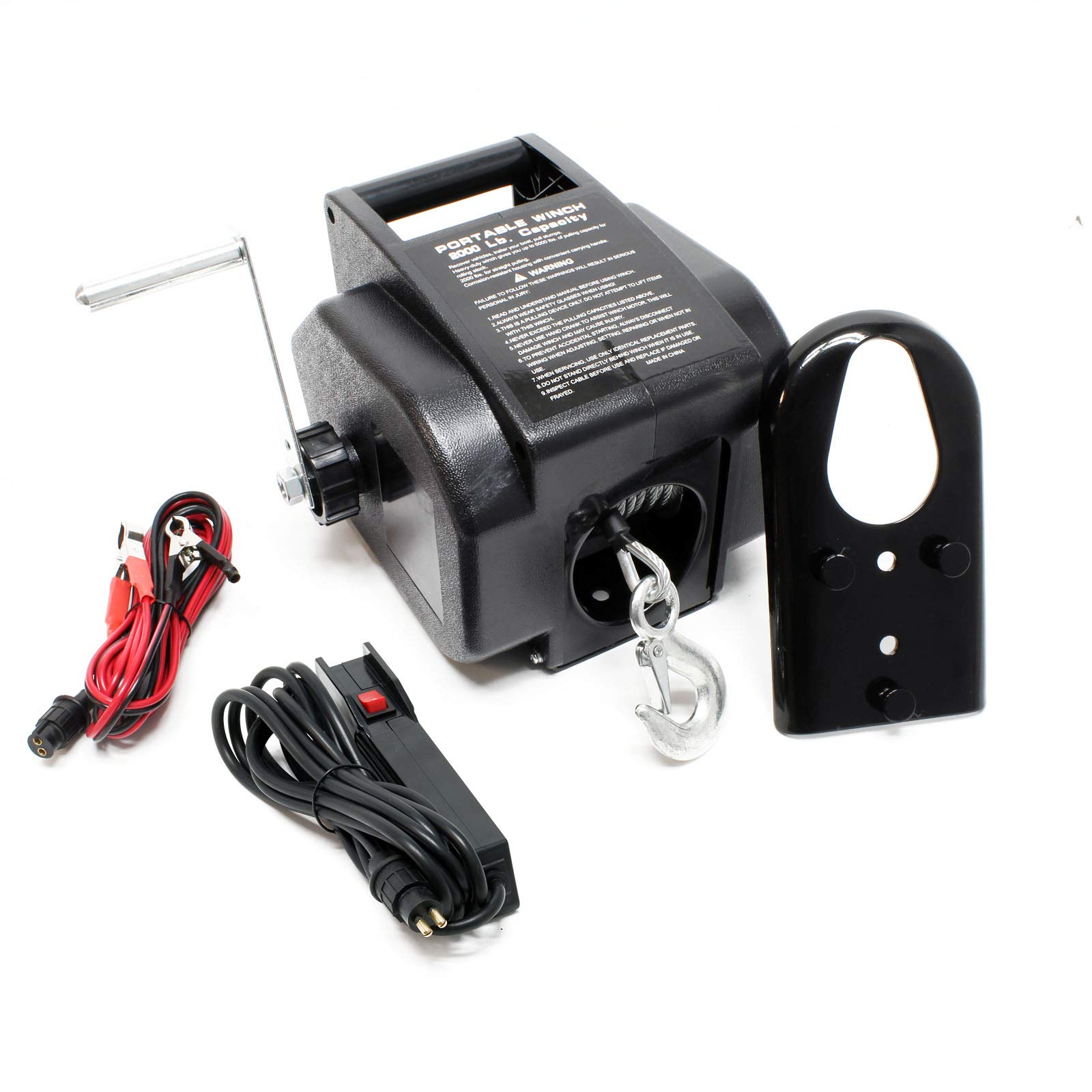 Wiltec verricello elettrico 12V 4990 kg fune 10,5 m