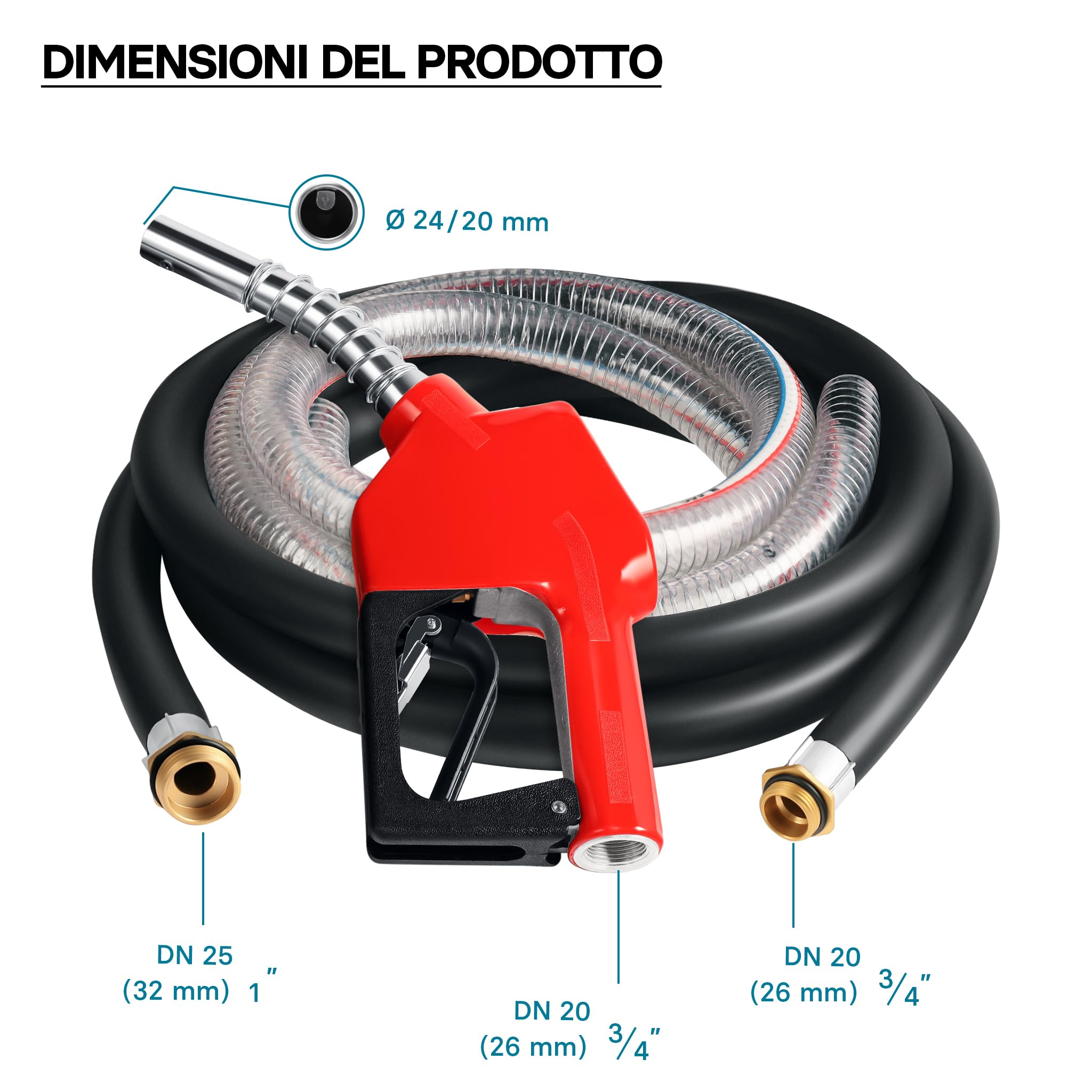 Wiltec pompa travaso gasolio 12V 40 l/min con pistola