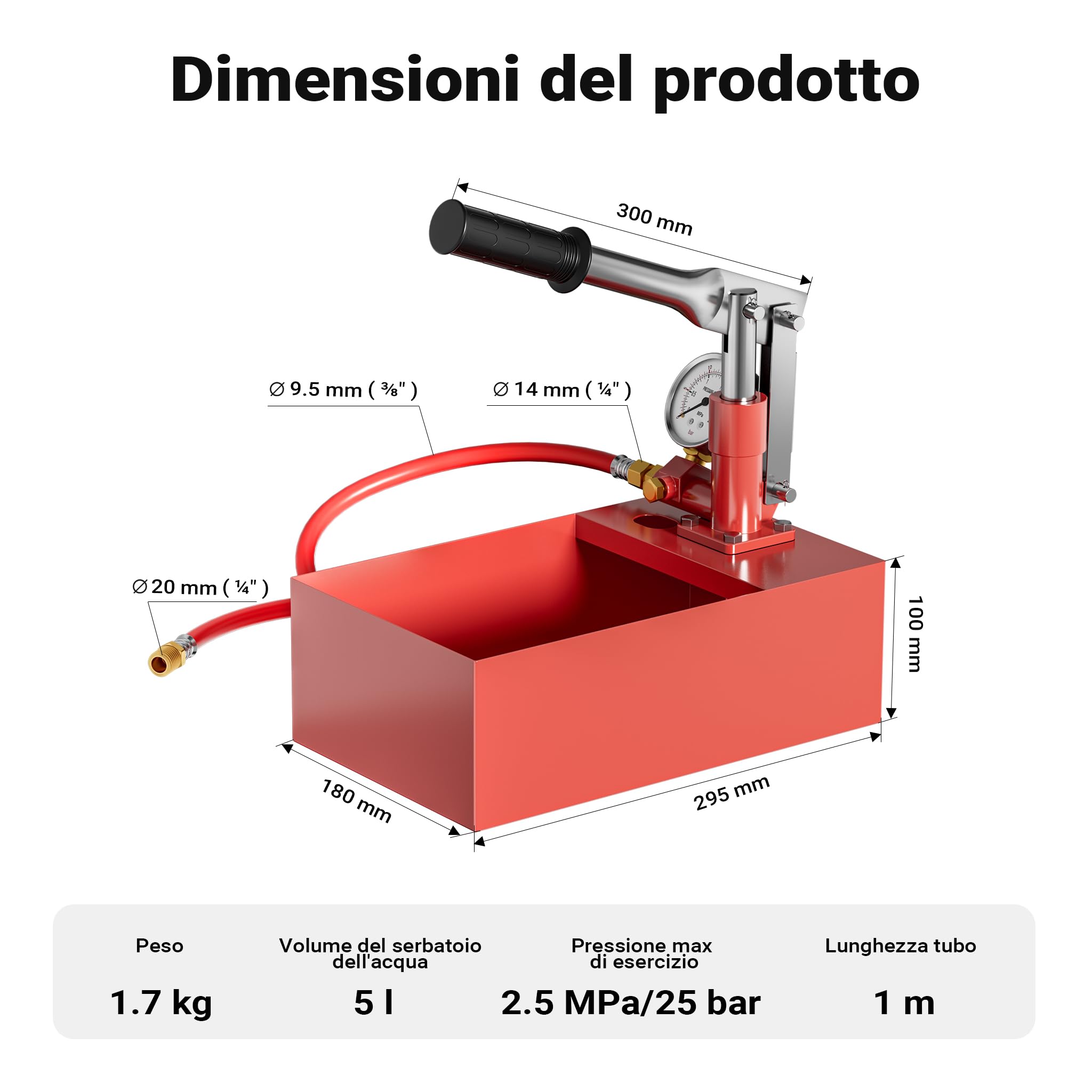 Wiltec Pompa Riempimento e Collaudo 25 Bar Manuale