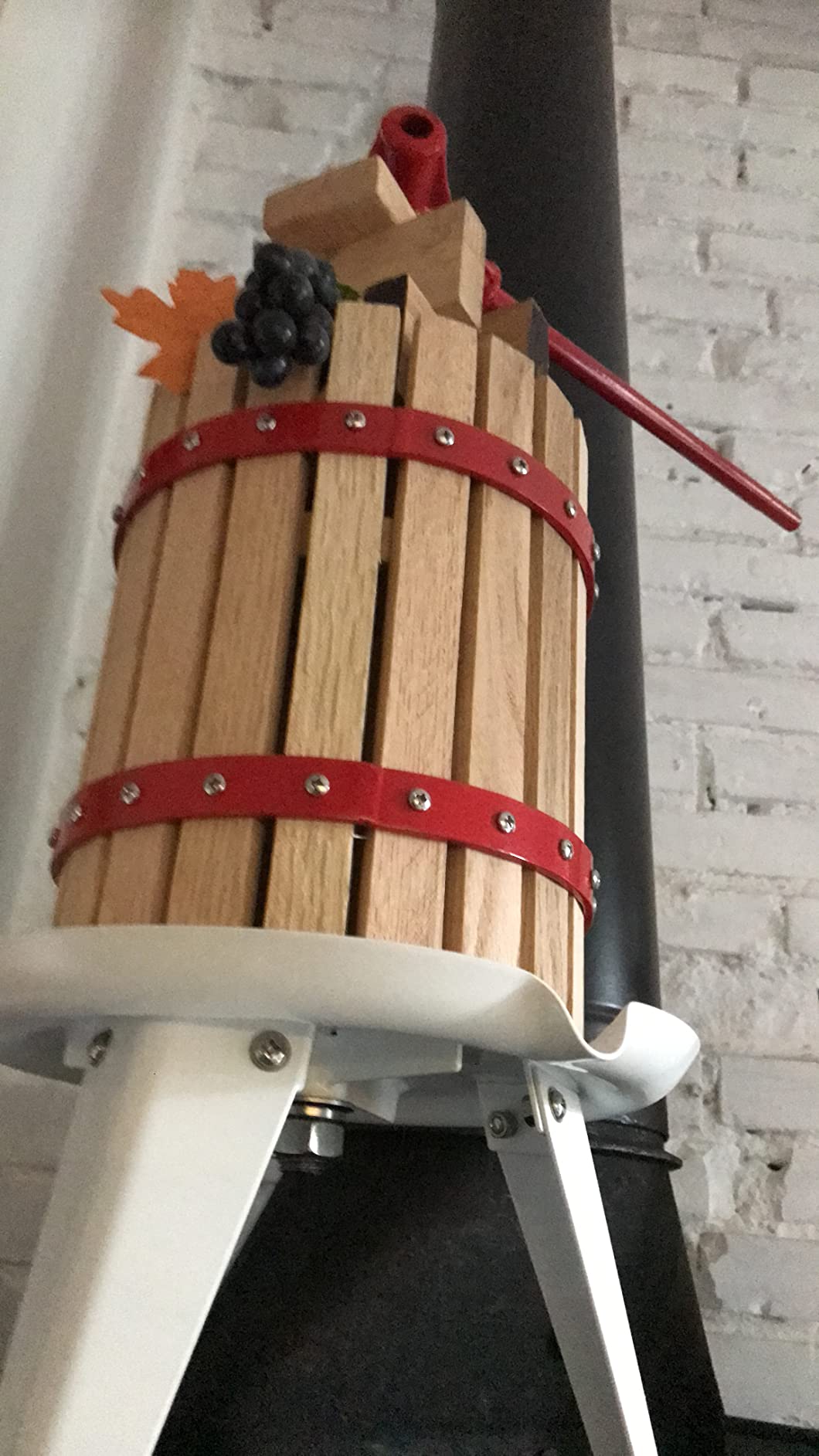 Wiltec torchio frutta manuale 6 l con panno gabbia legno faggio