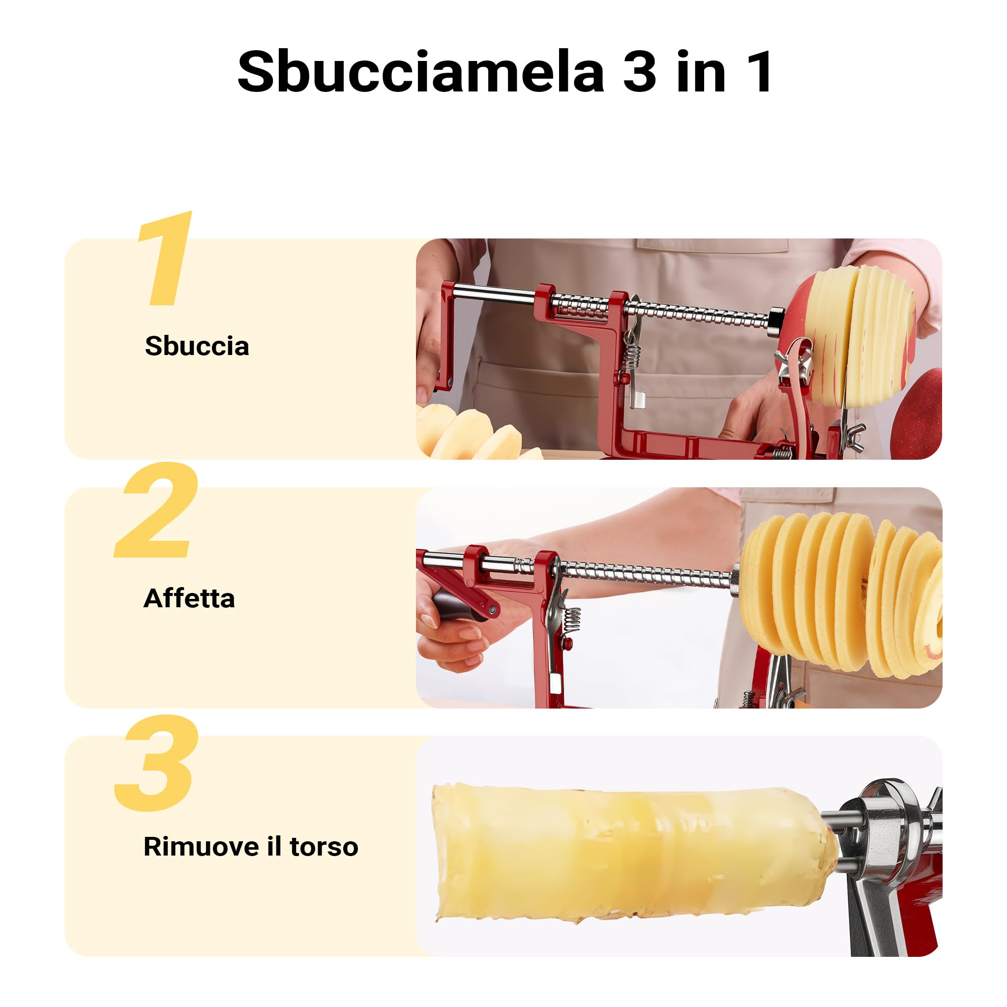 Wiltec Sbucciamela a Manovella con Ventosa Acciaio 30x10x13 cm