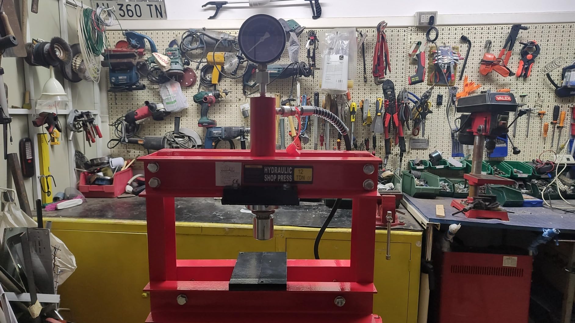 Wiltec pressa idraulica officina 12t con manometro