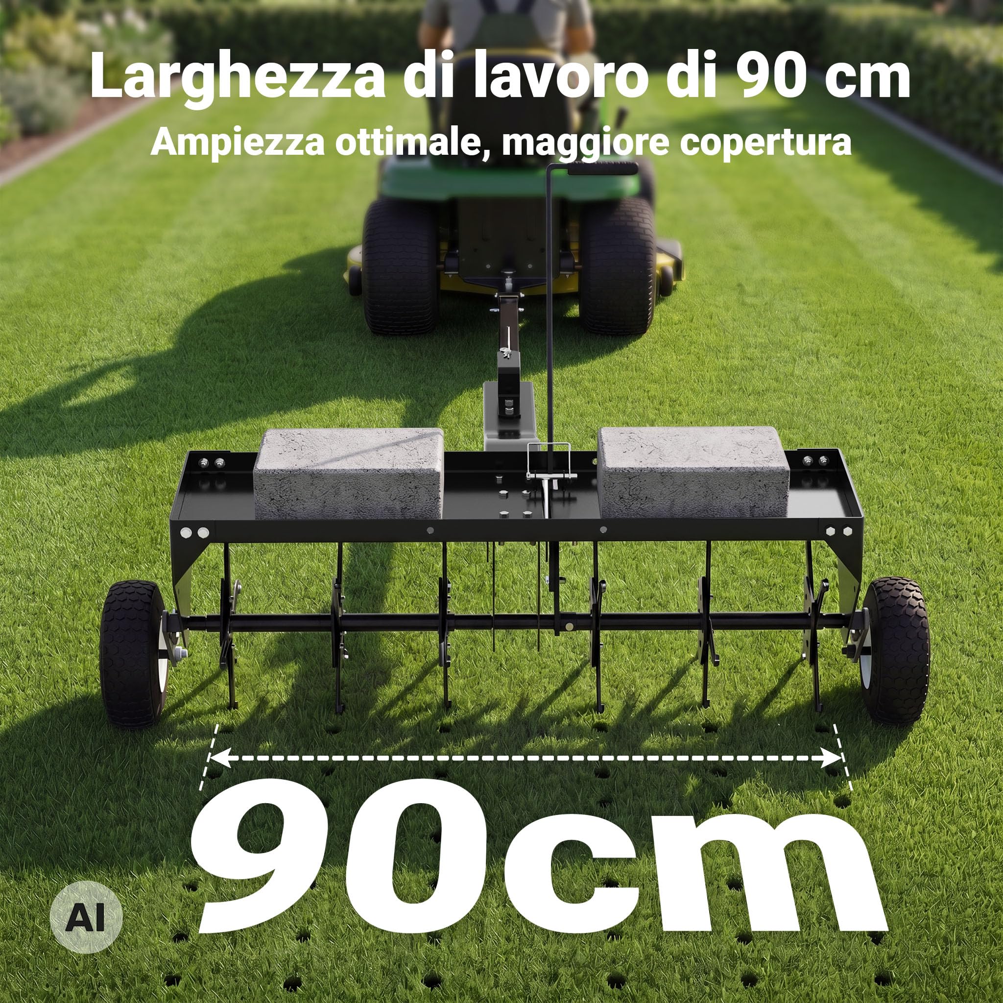 Wiltec Arieggiatore Dischi Trattorino 102 cm 7,6 cm