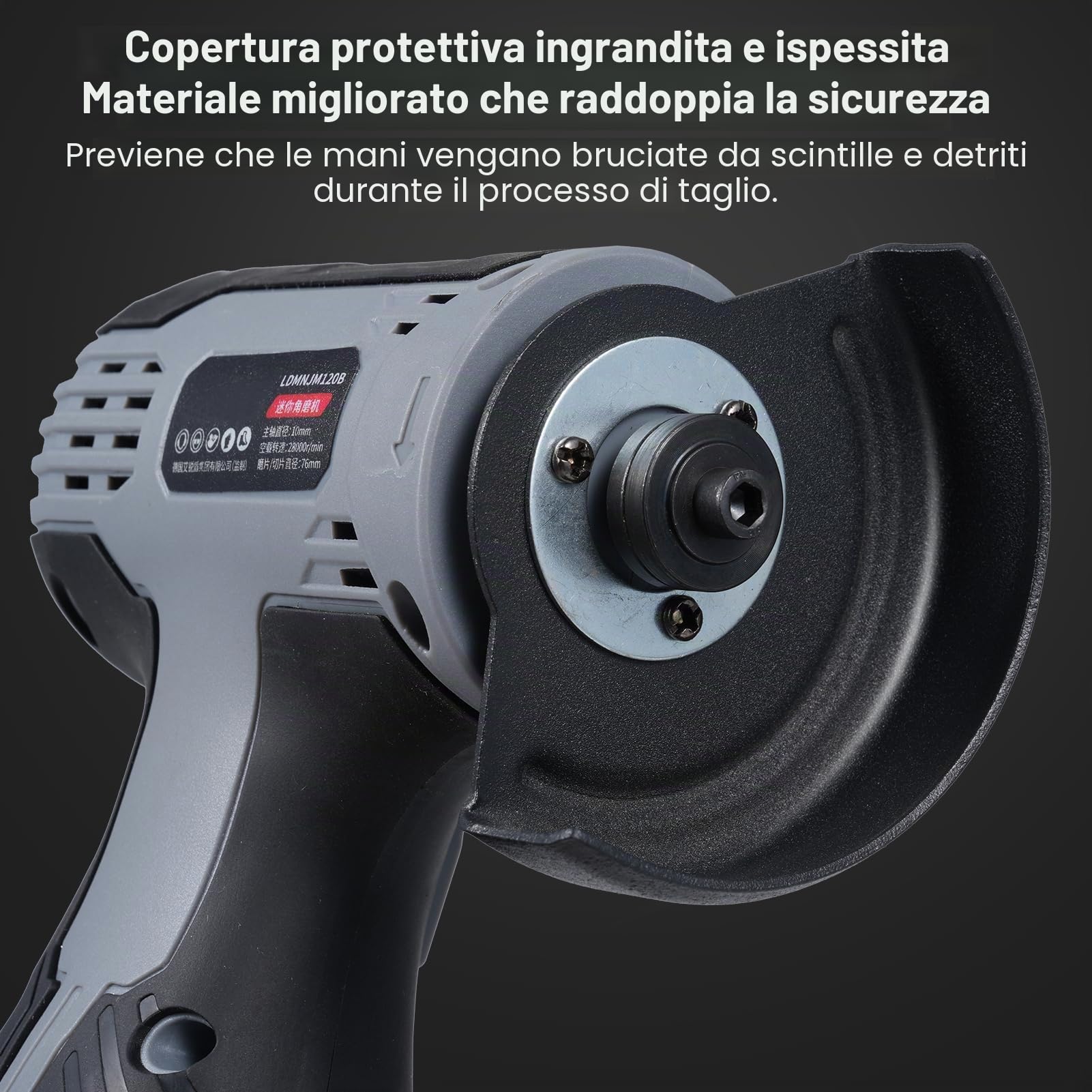 Weytoll Smerigliatrice angolare batteria 16,8V 2 batterie 17000 giri