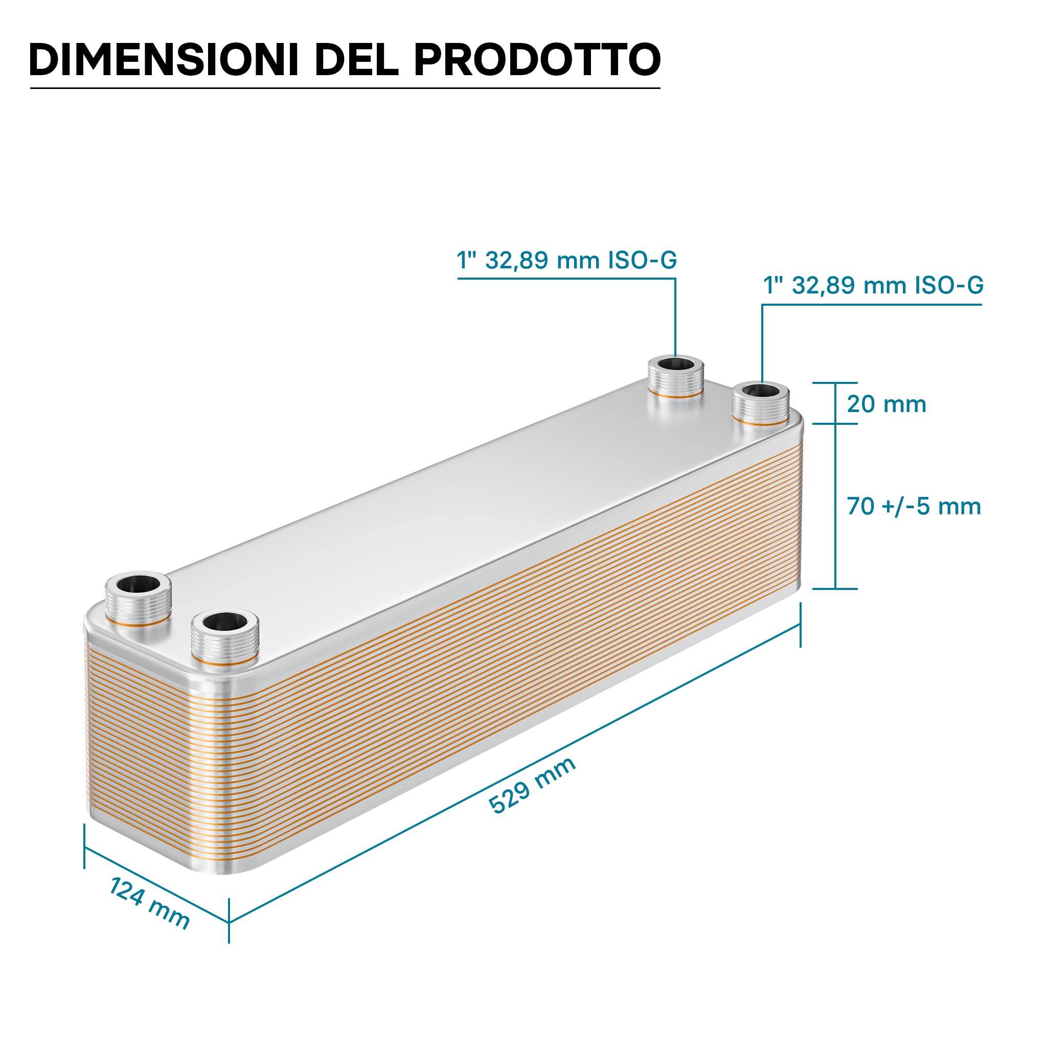 Wiltec 50684 scambiatore a piastre 30 piastre 330 kW inox