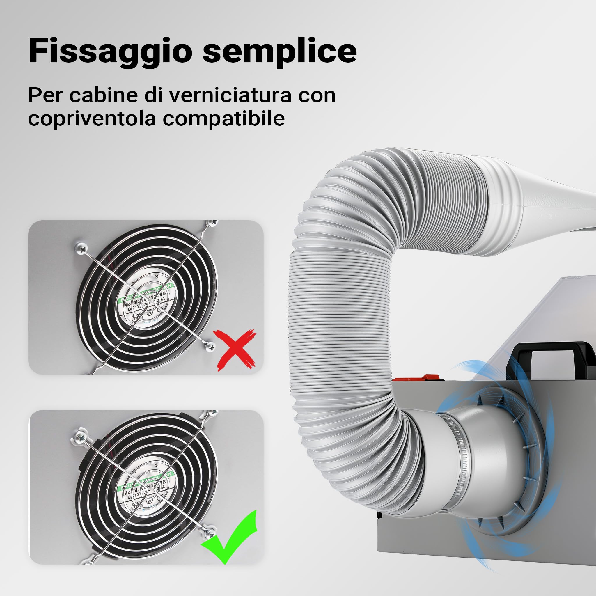 Wiltec Airbrush Tubo Scarico Cabina Aspirazione aerografo